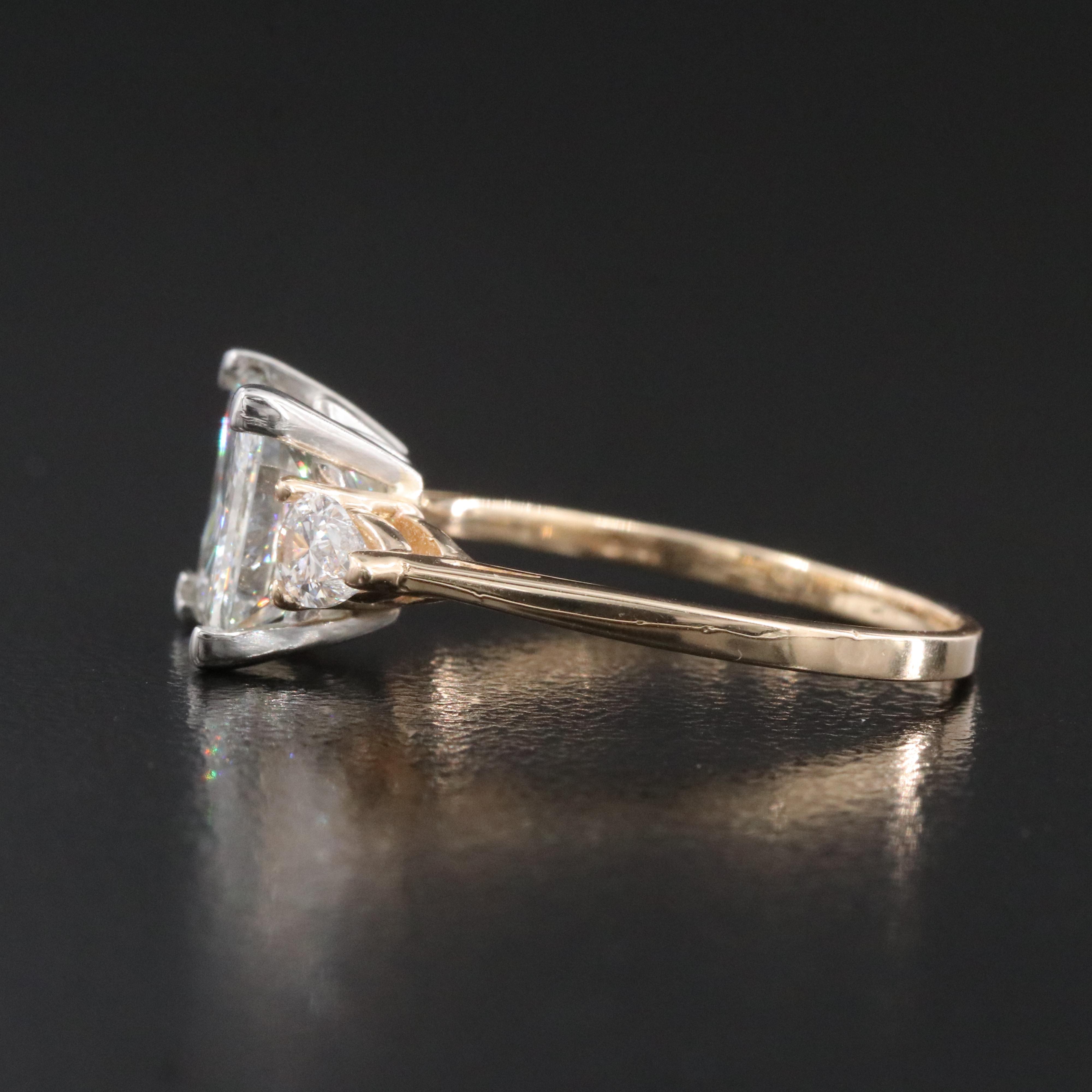 14K 2.55 CTW Diamond Ring with Platinum Accent and GIA eReport