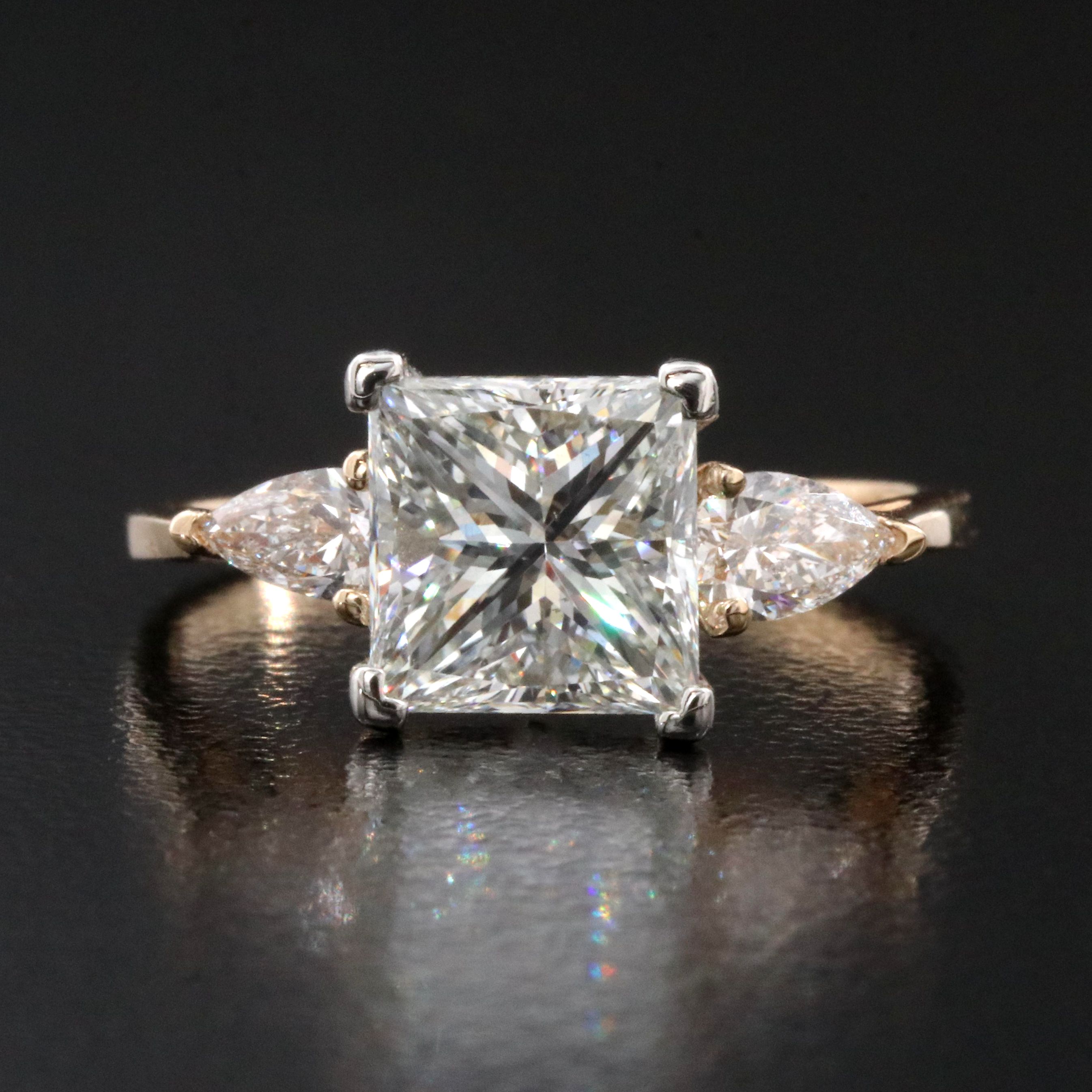 14K 2.55 CTW Diamond Ring with Platinum Accent and GIA eReport