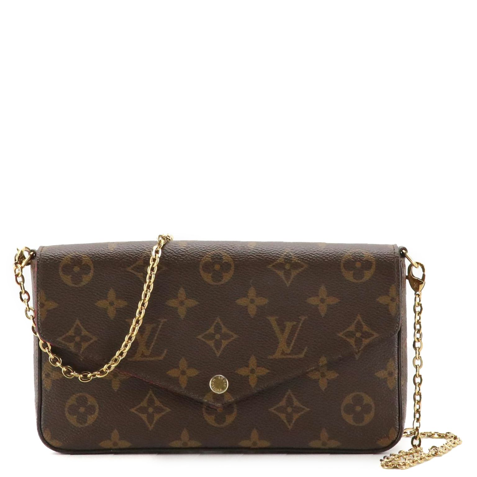 Louis Vuitton Félicie Pochette Chain Linked Crossbody Bag in Monogram Canvas