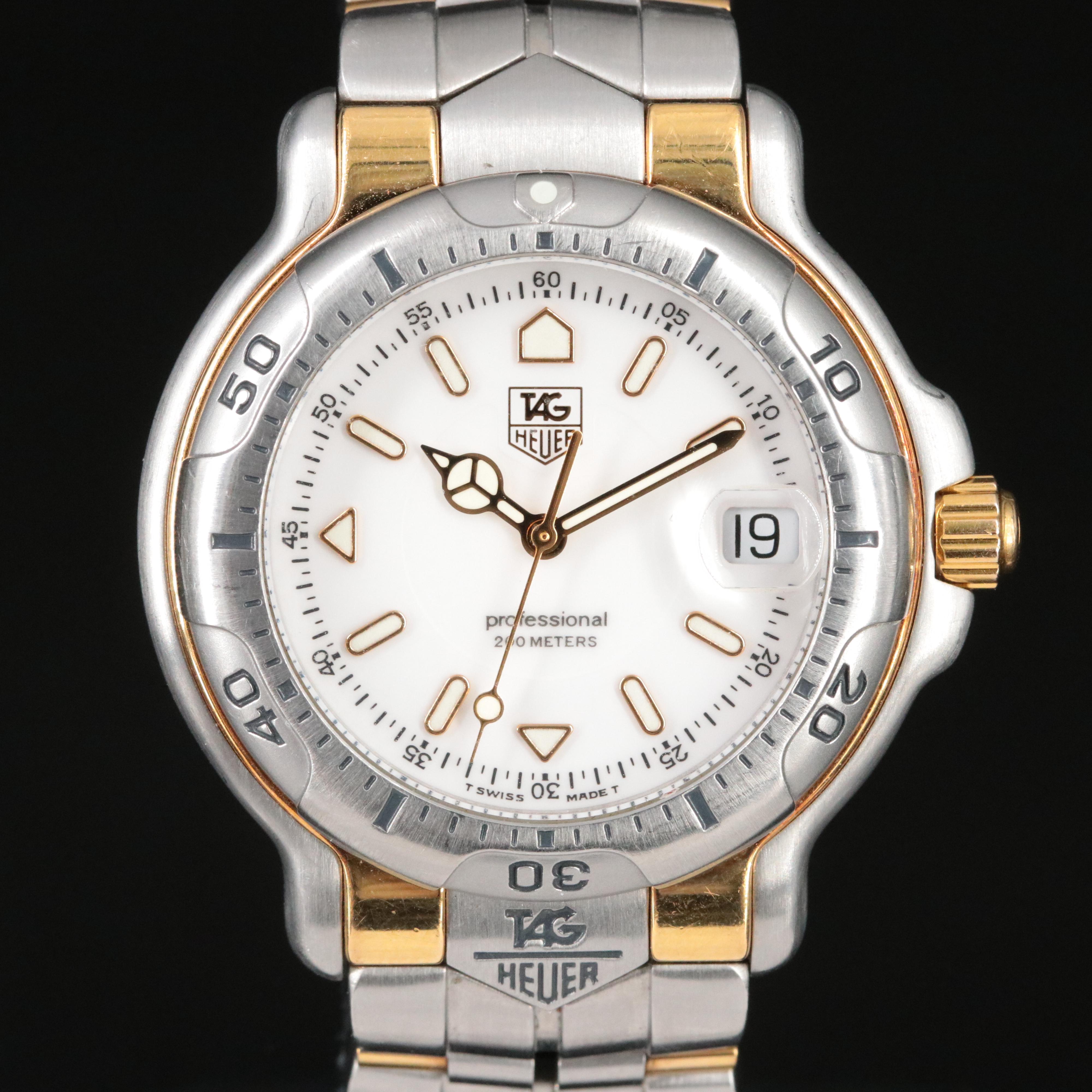 TAG Heuer 6000 Stainless Steel and 18K Model WHII5I-KI Professional 200M Watch