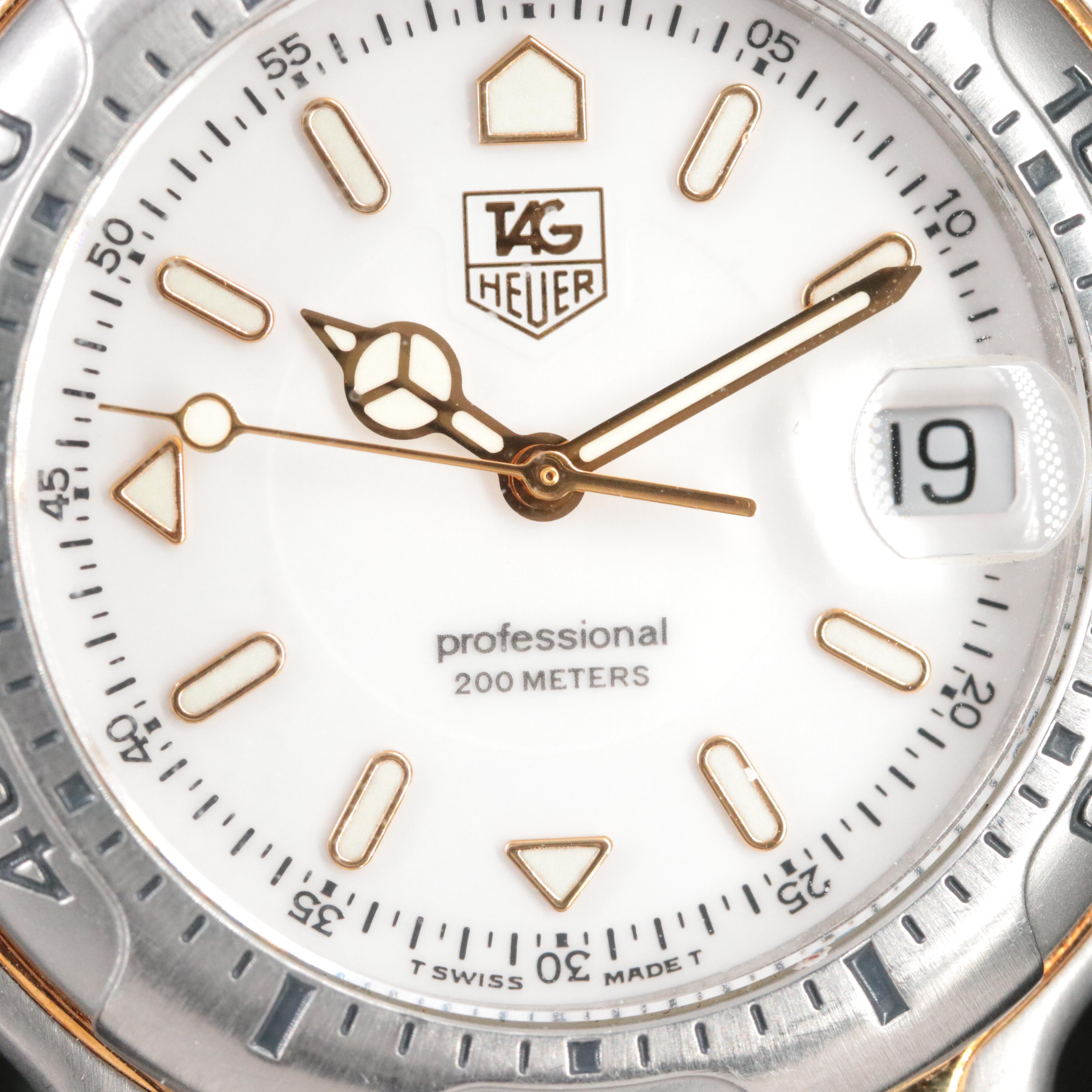 TAG Heuer 6000 Stainless Steel and 18K Model WHII5I-KI Professional 200M Watch