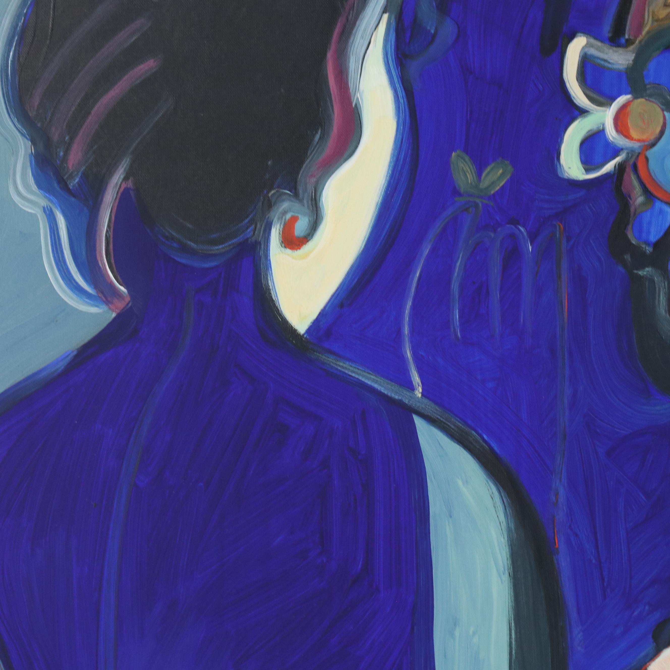 Ali Golkar Stylized Acrylic Painting "Evening Concerto," Late 20th - 21st C.