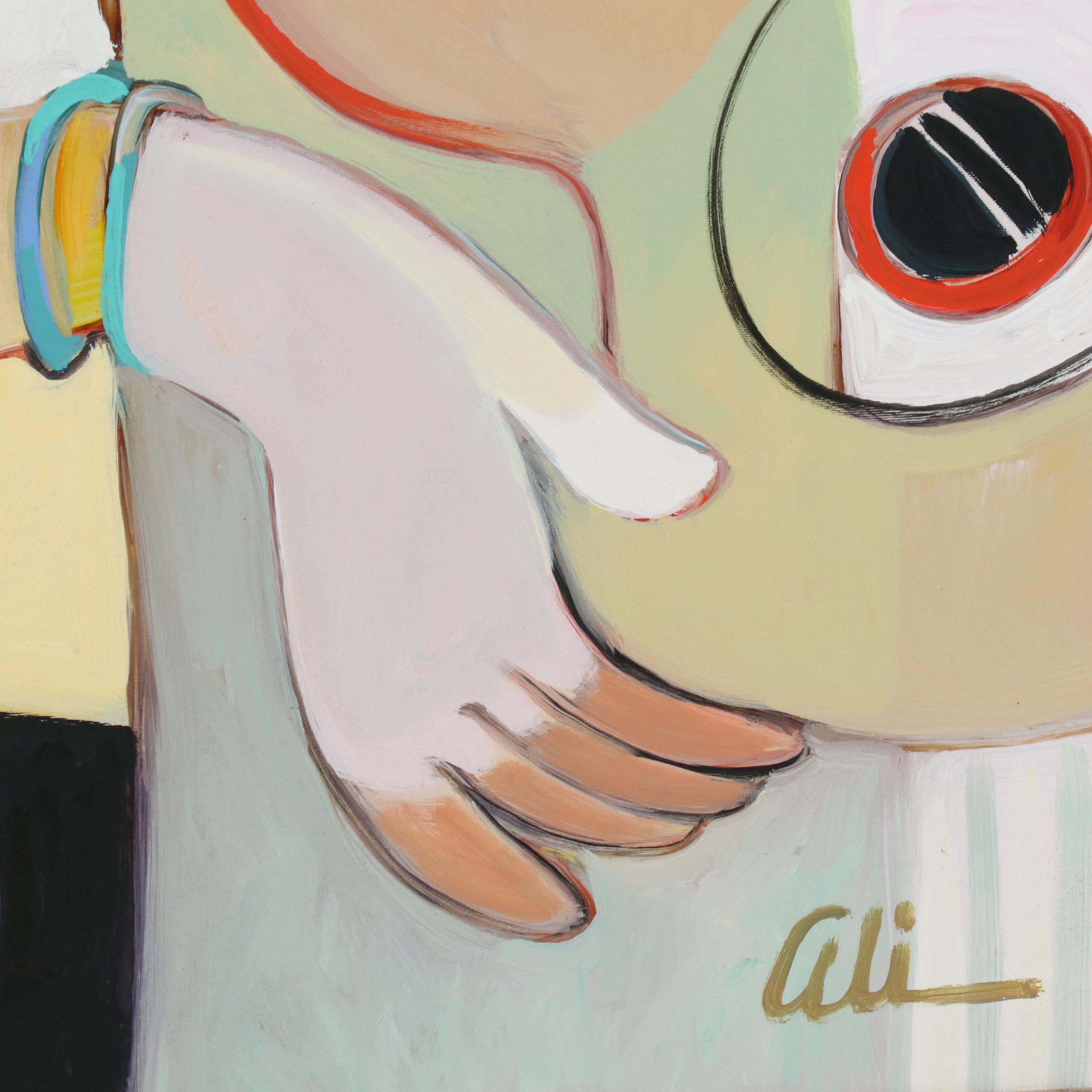 Ali Golkar Stylized Acrylic Painting "Evening Concerto," Late 20th - 21st C.