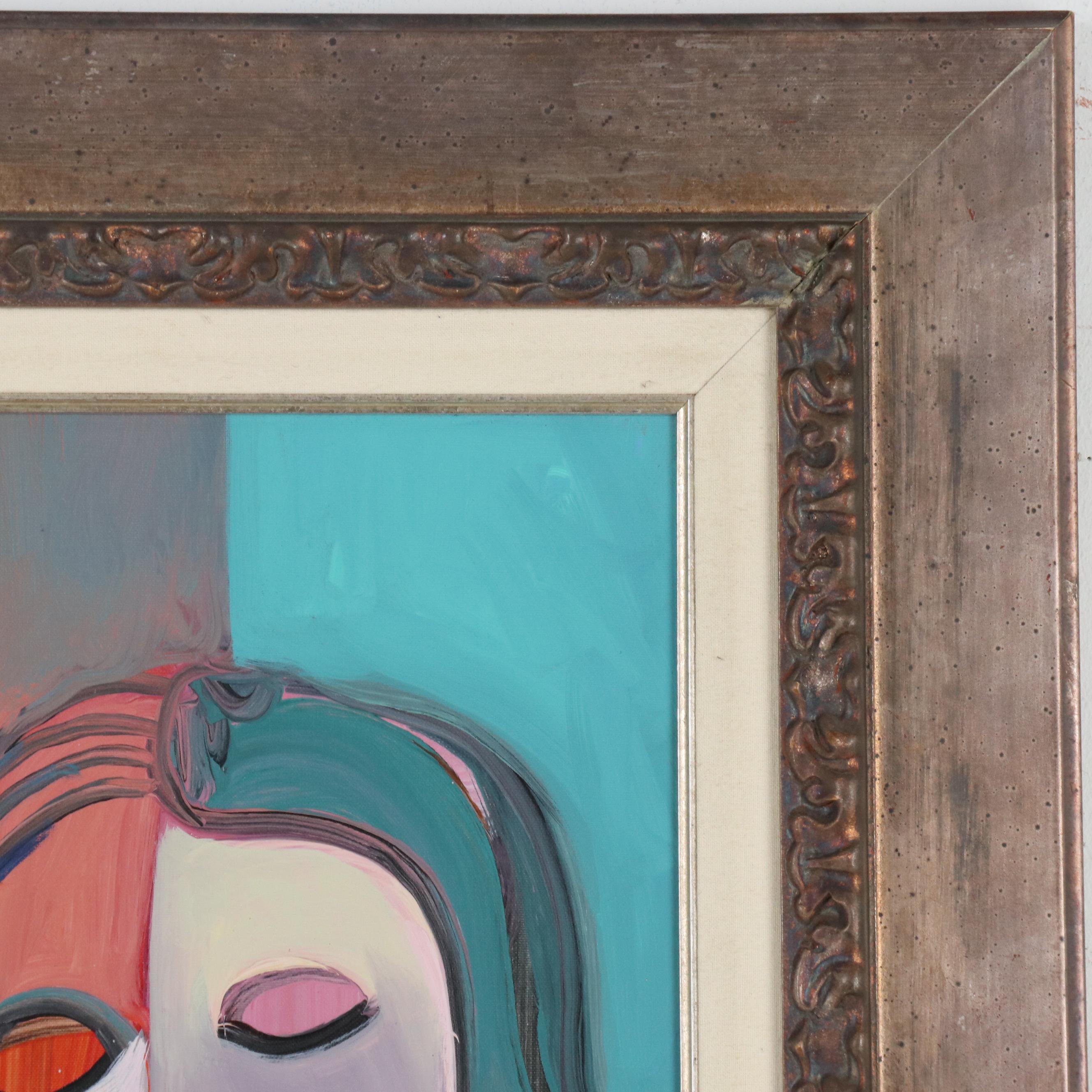 Ali Golkar Stylized Acrylic Painting "Evening Concerto," Late 20th - 21st C.