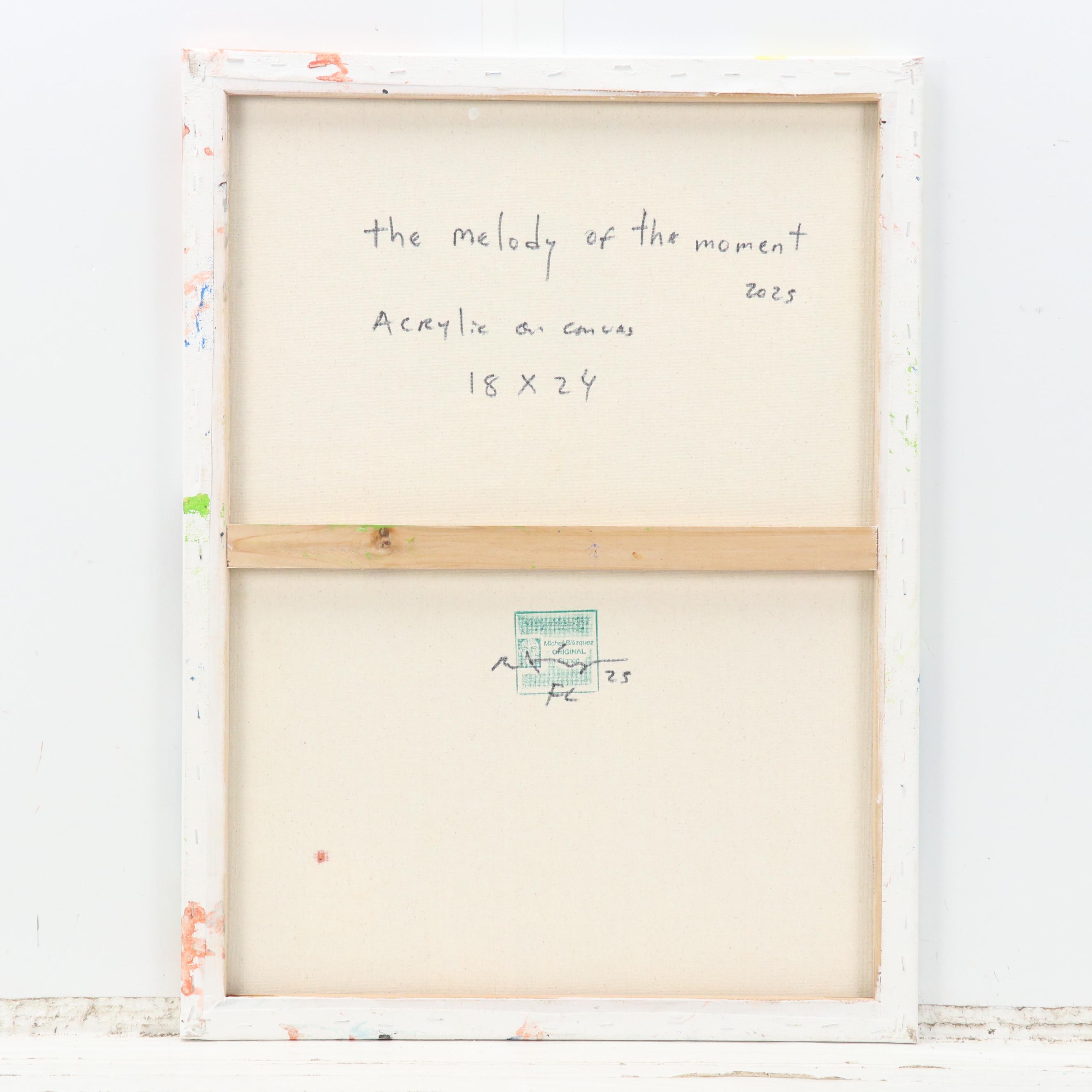 Michel Blázquez Abstract Acrylic Painting "The Melody of the Moment," 2025