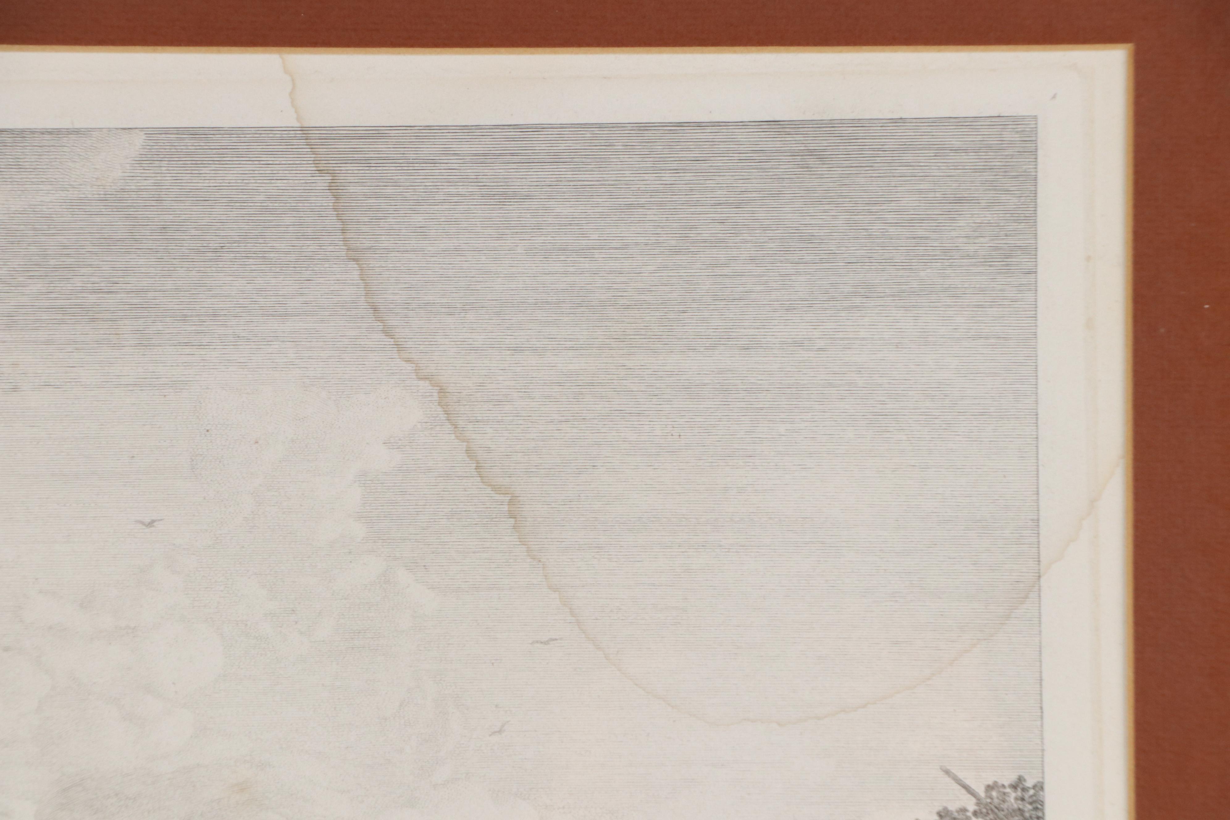 French School Engraving After Philips Wouwerman "La Fontaine du Triton," 1750