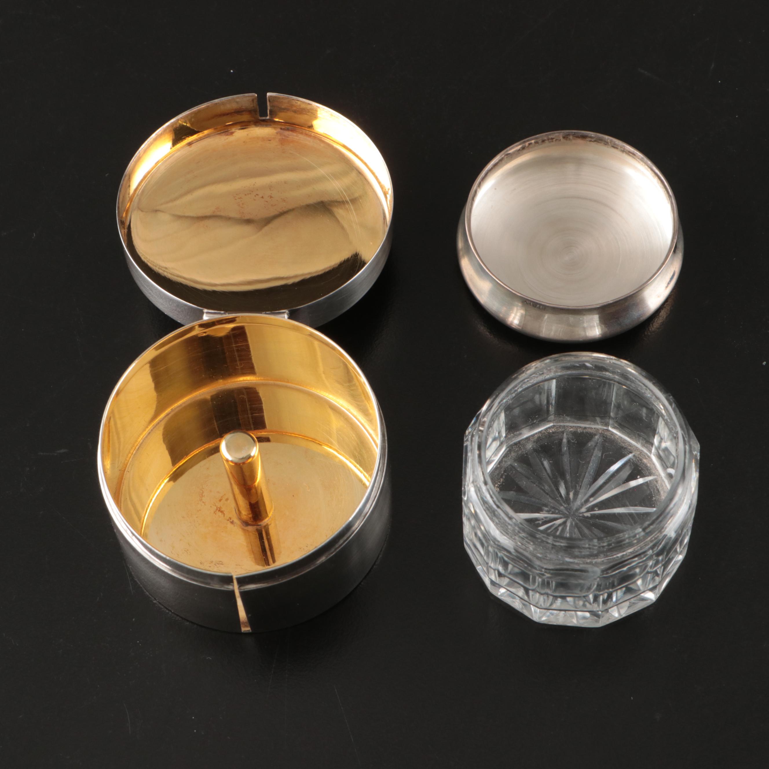 Blackinton Sterling Stamp Dispenser with Powder Jar and More Vanity Items