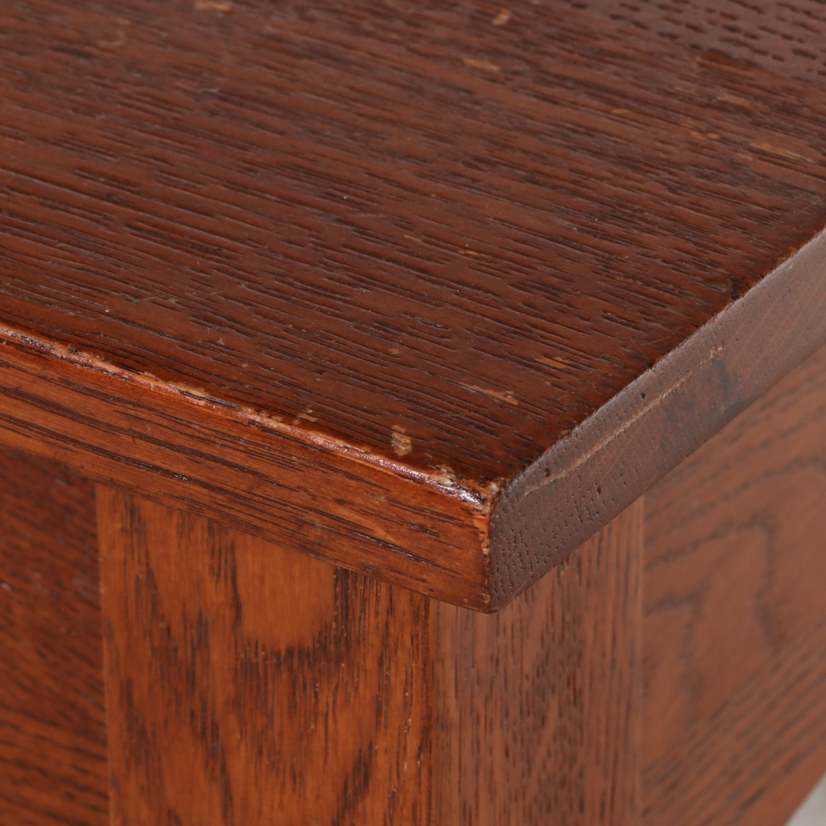 Arts & Crafts Oak Desk with Chair, Early 20th Century