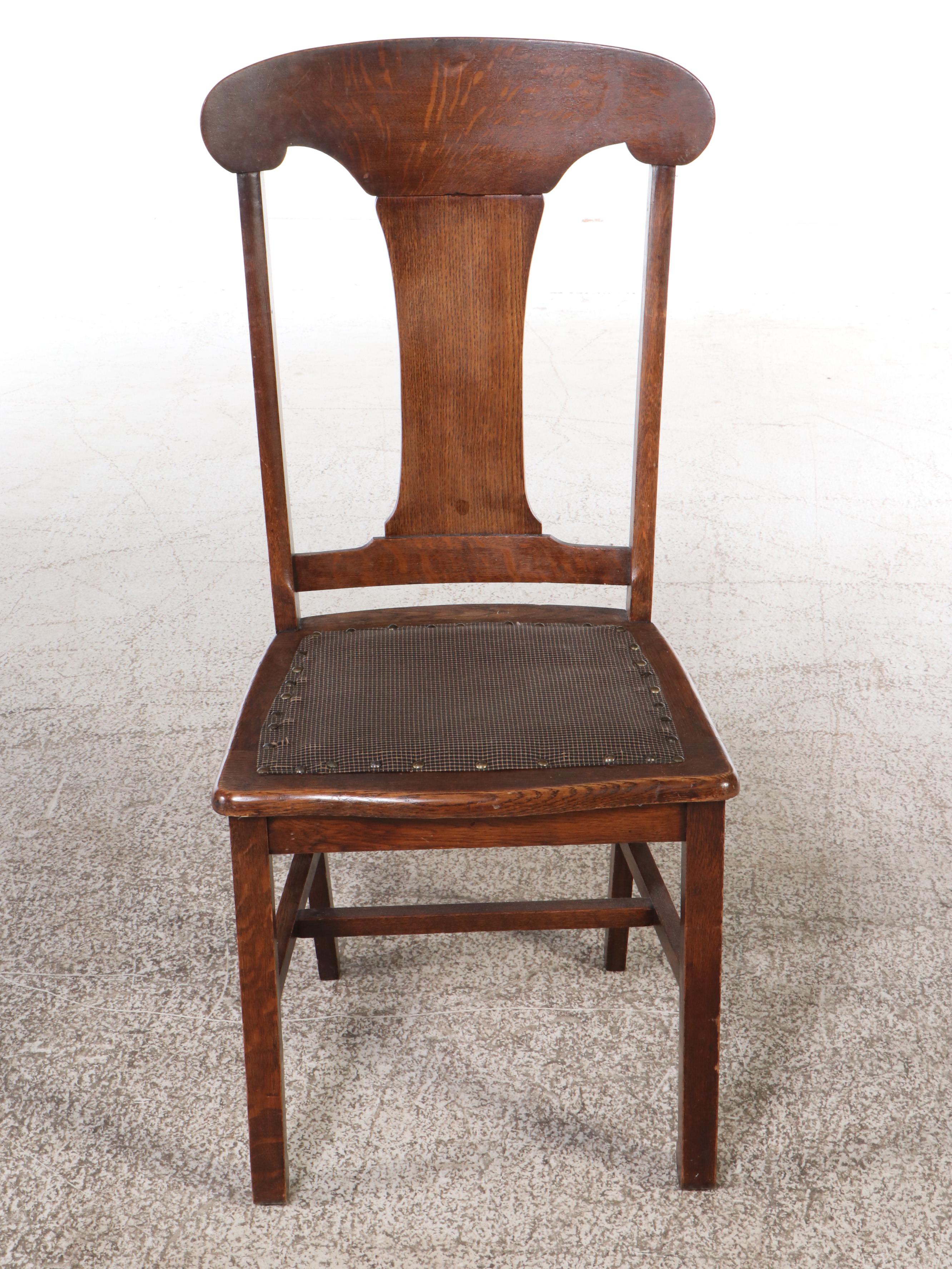 Arts & Crafts Oak Desk with Chair, Early 20th Century