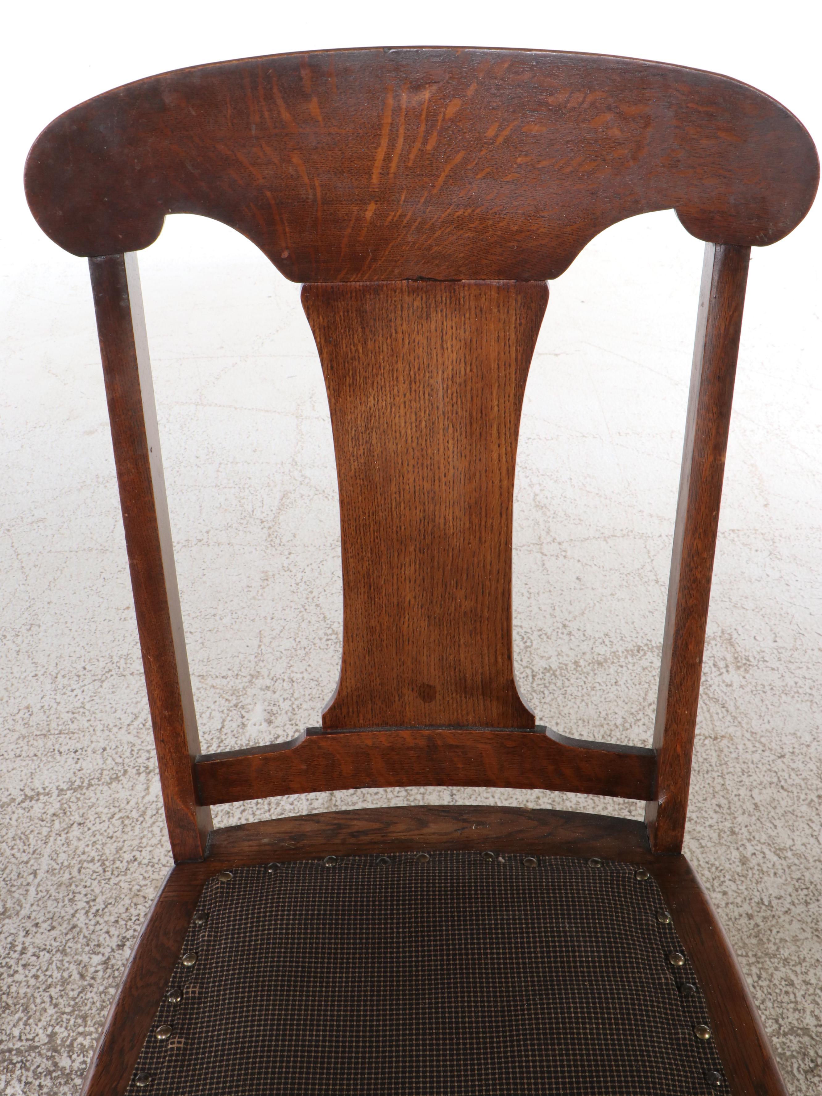 Arts & Crafts Oak Desk with Chair, Early 20th Century