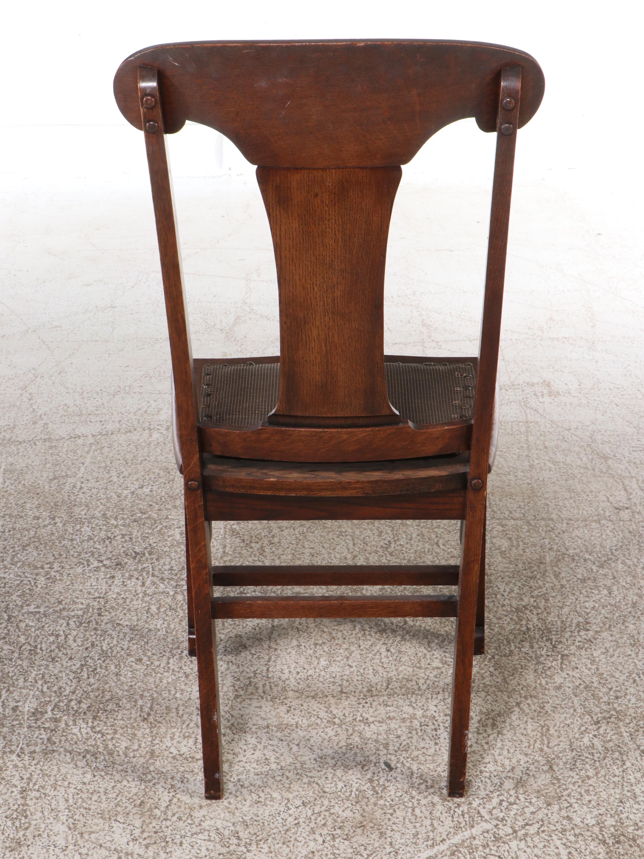 Arts & Crafts Oak Desk with Chair, Early 20th Century