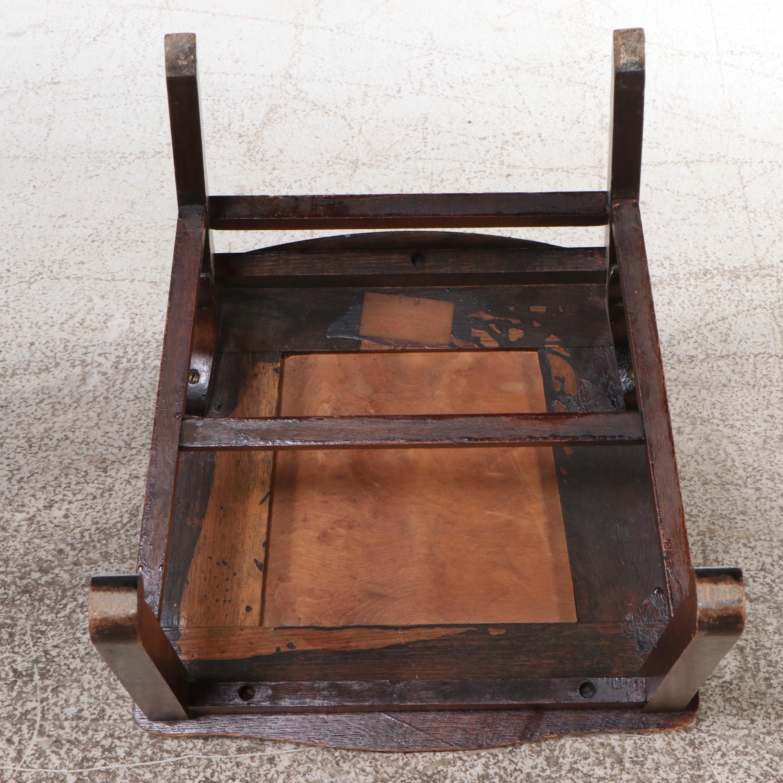 Arts & Crafts Oak Desk with Chair, Early 20th Century