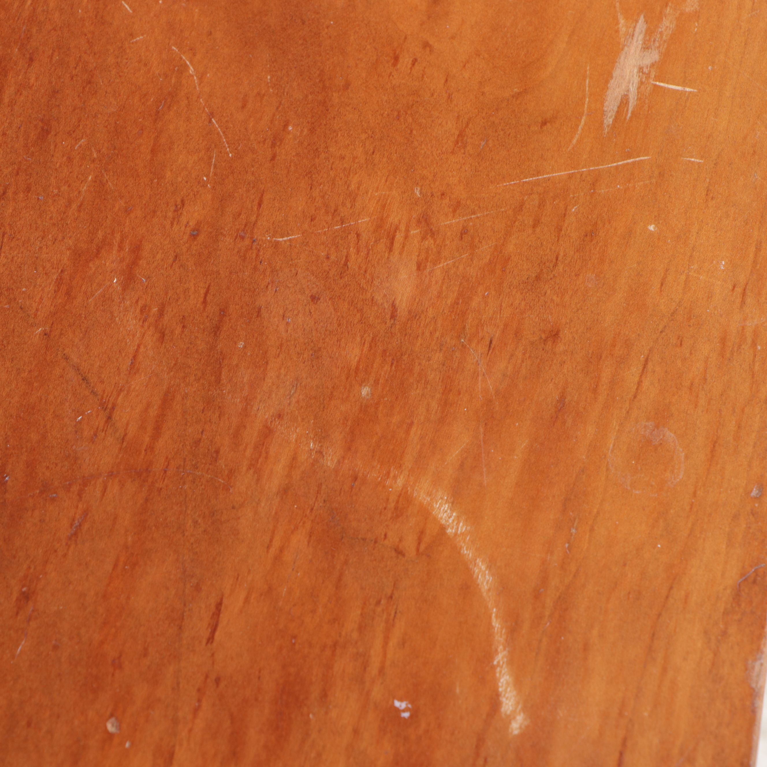 American Primitive Style Cherry Finish Kitchen Cabinet with Drop Leaf