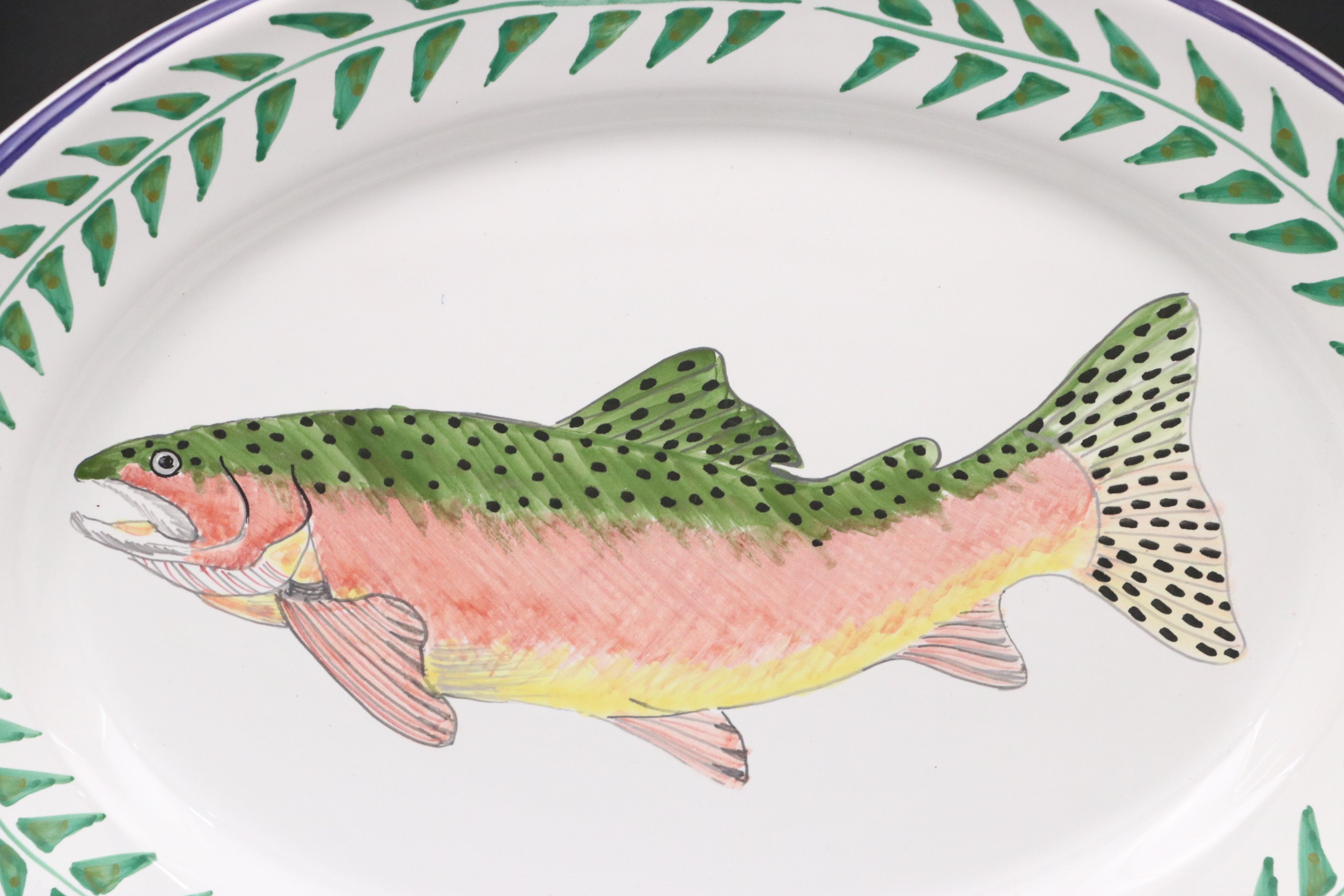 Detura Fish Platter with Other Italian and Portuguese Majolica Decor