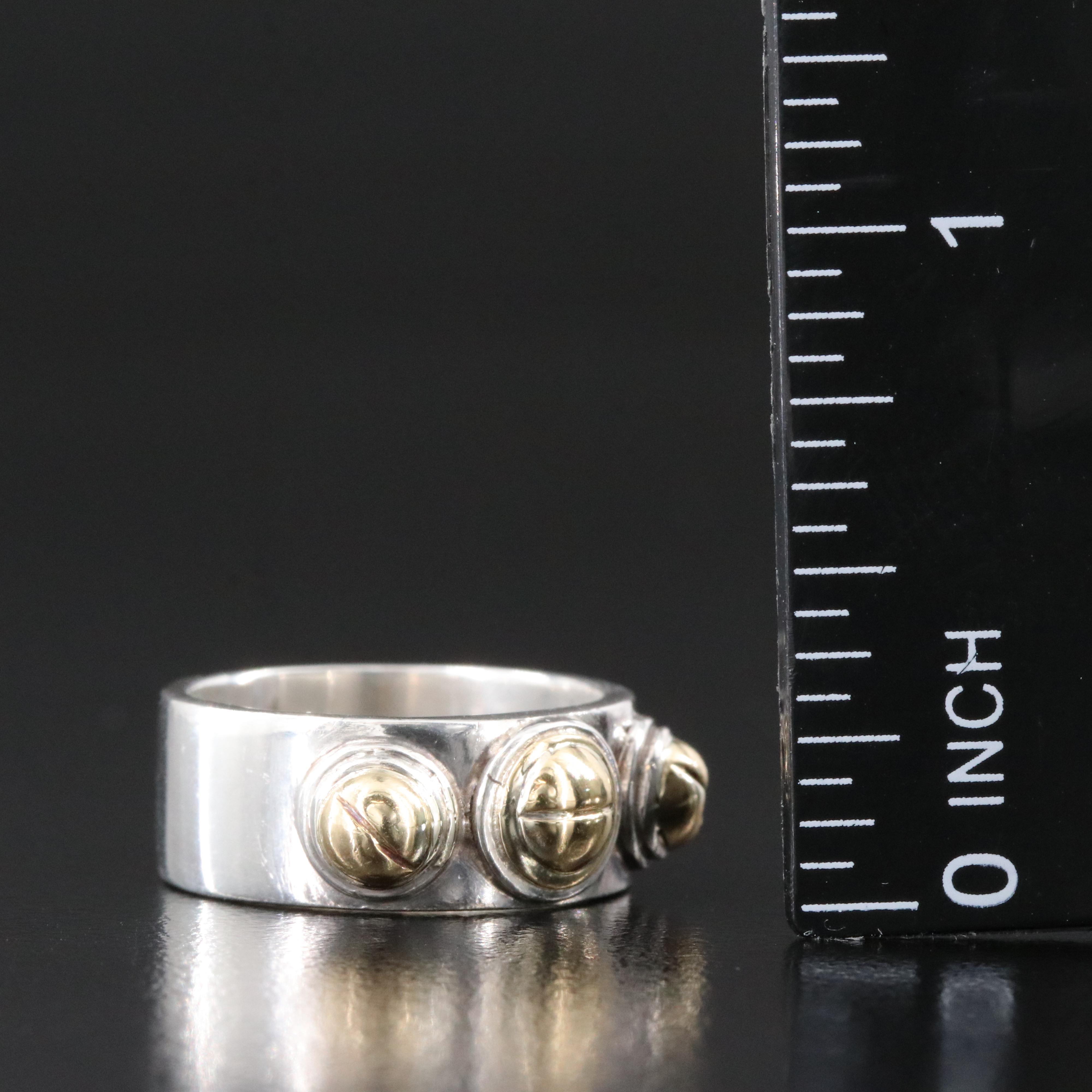 Sterling Two-Tone Rivet Ring