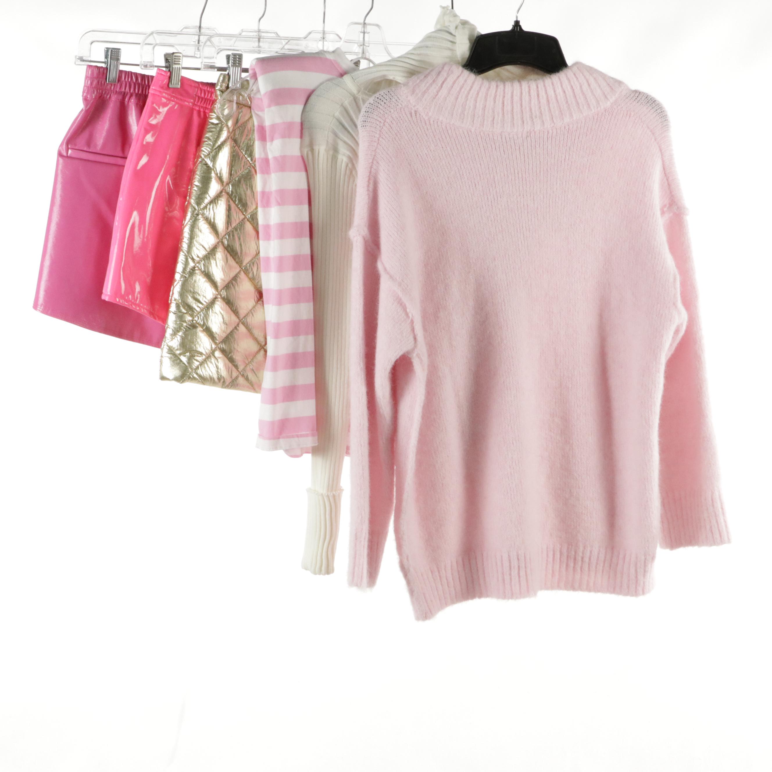 Frances Valentine Metallic Quilted Miniskirt, Zara Striped Tank, More Separates