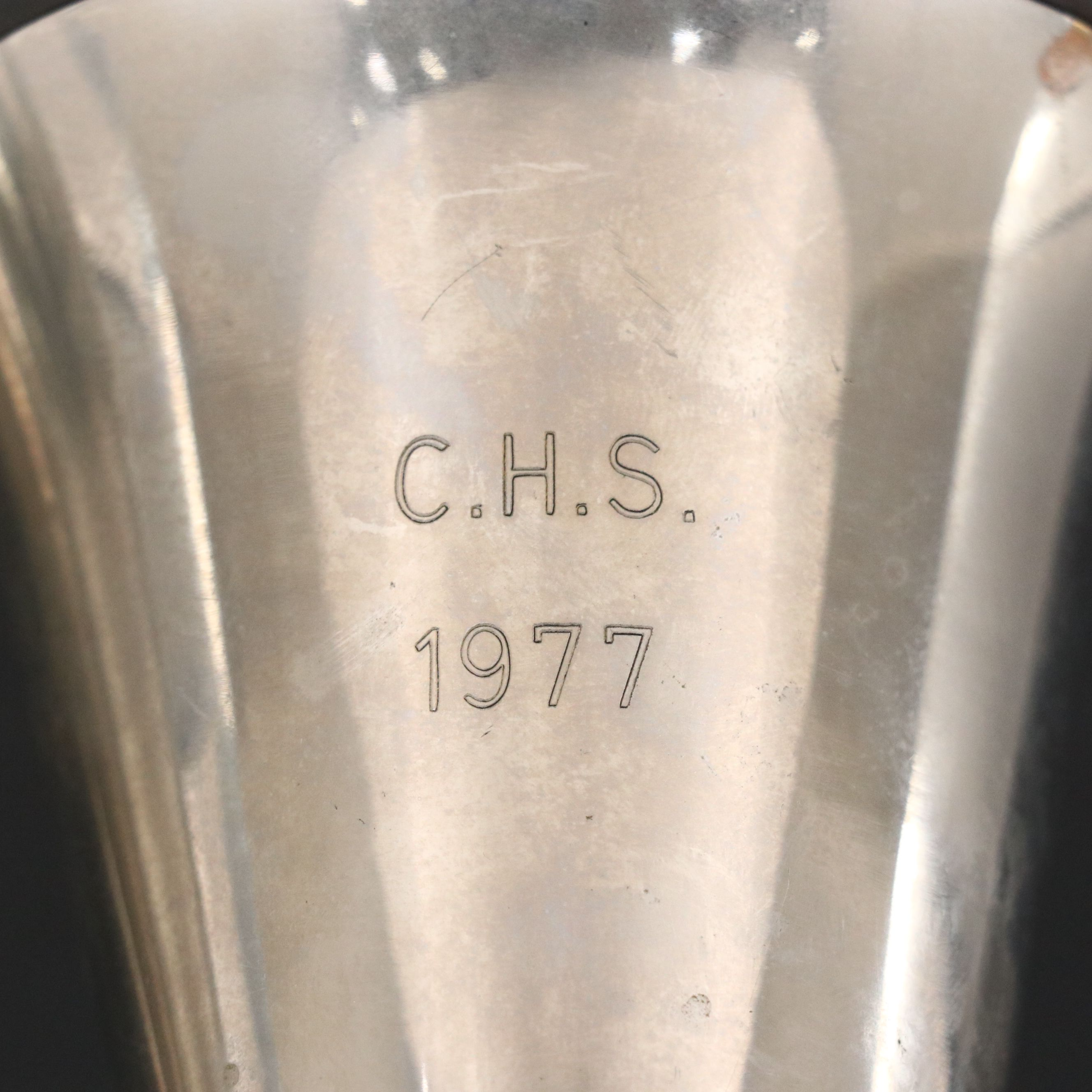 Leonard Silver Plate Engraved Fox Head Stirrup Cups