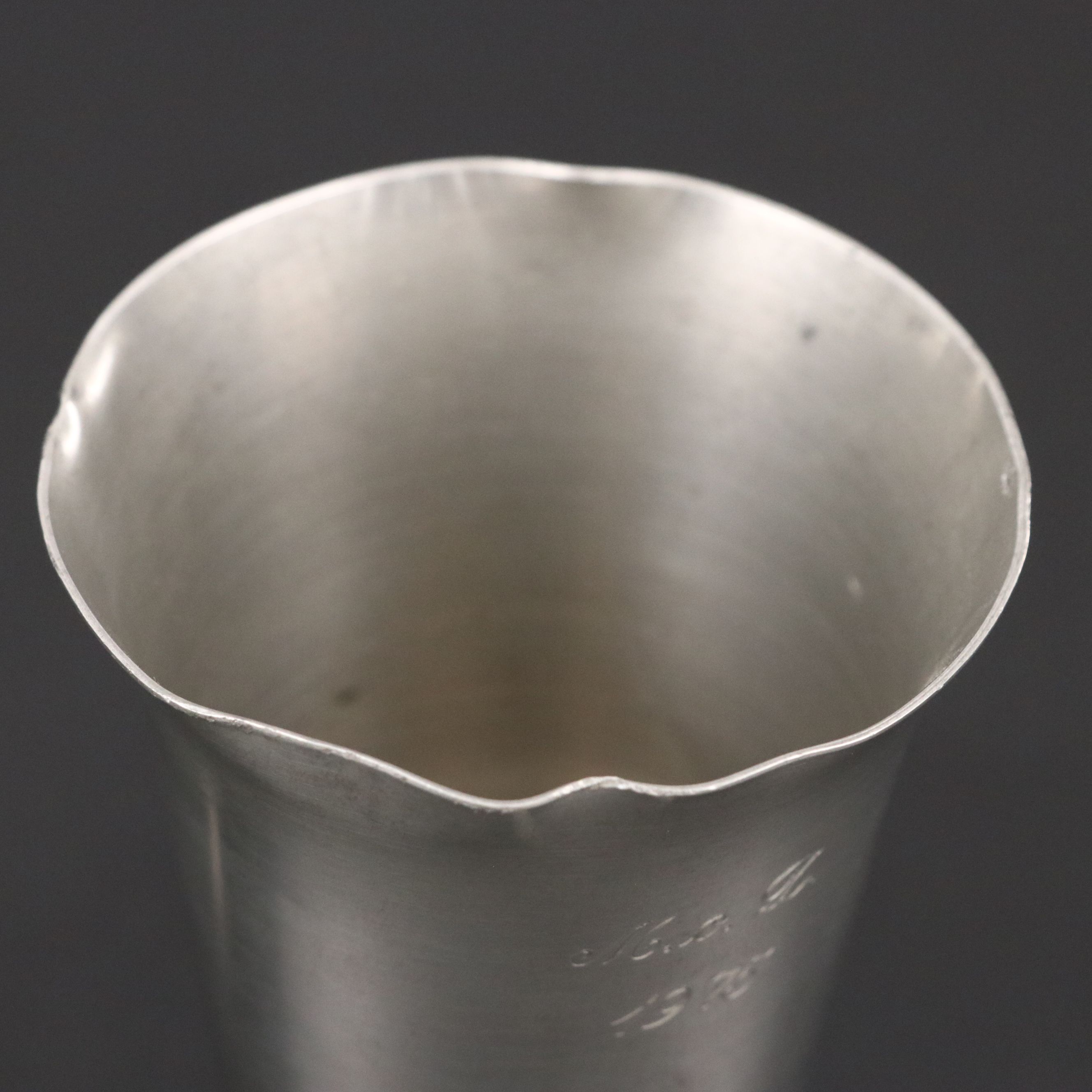 Leonard Silver Plate Engraved Fox Head Stirrup Cups