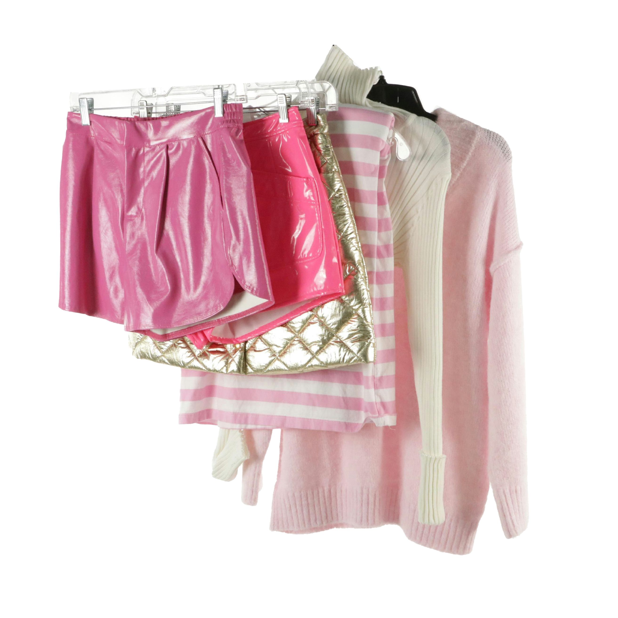 Frances Valentine Metallic Quilted Miniskirt, Zara Striped Tank, More Separates