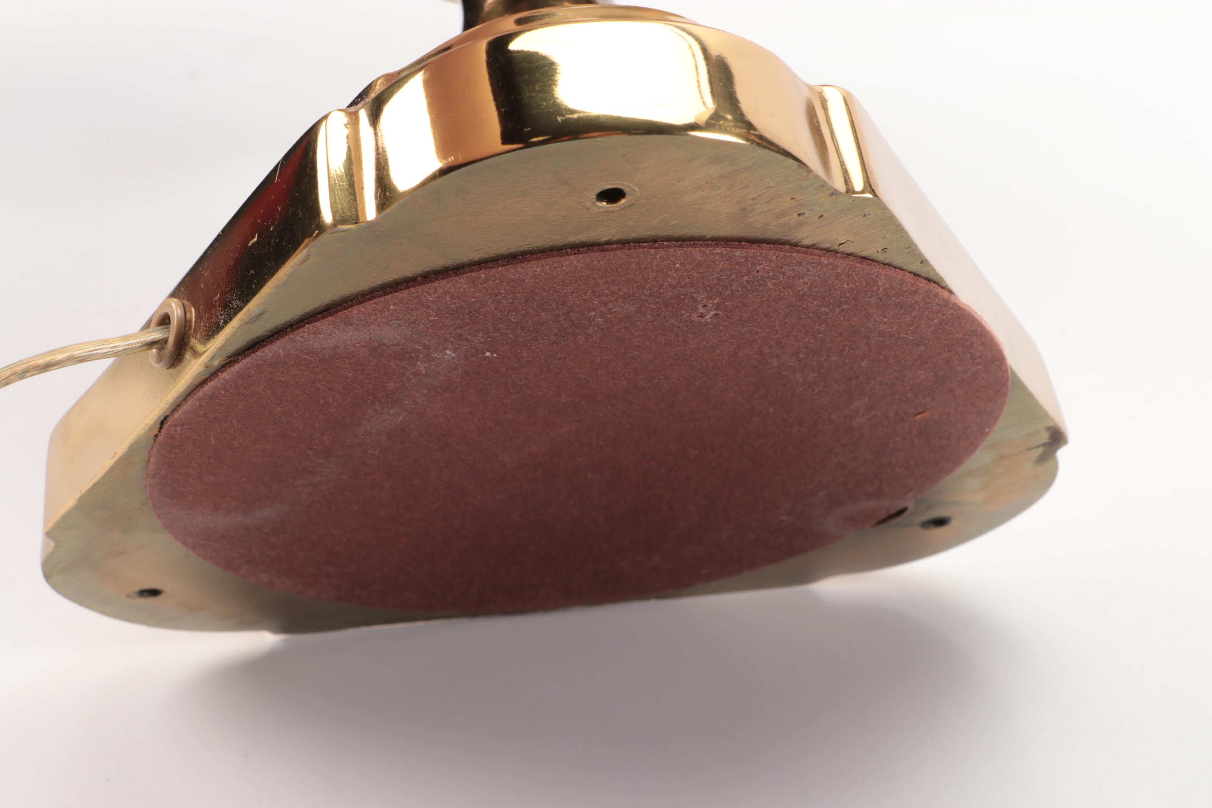 Ethan Allen and Other Neoclassical Brass and Black Acrylic Table Lamps