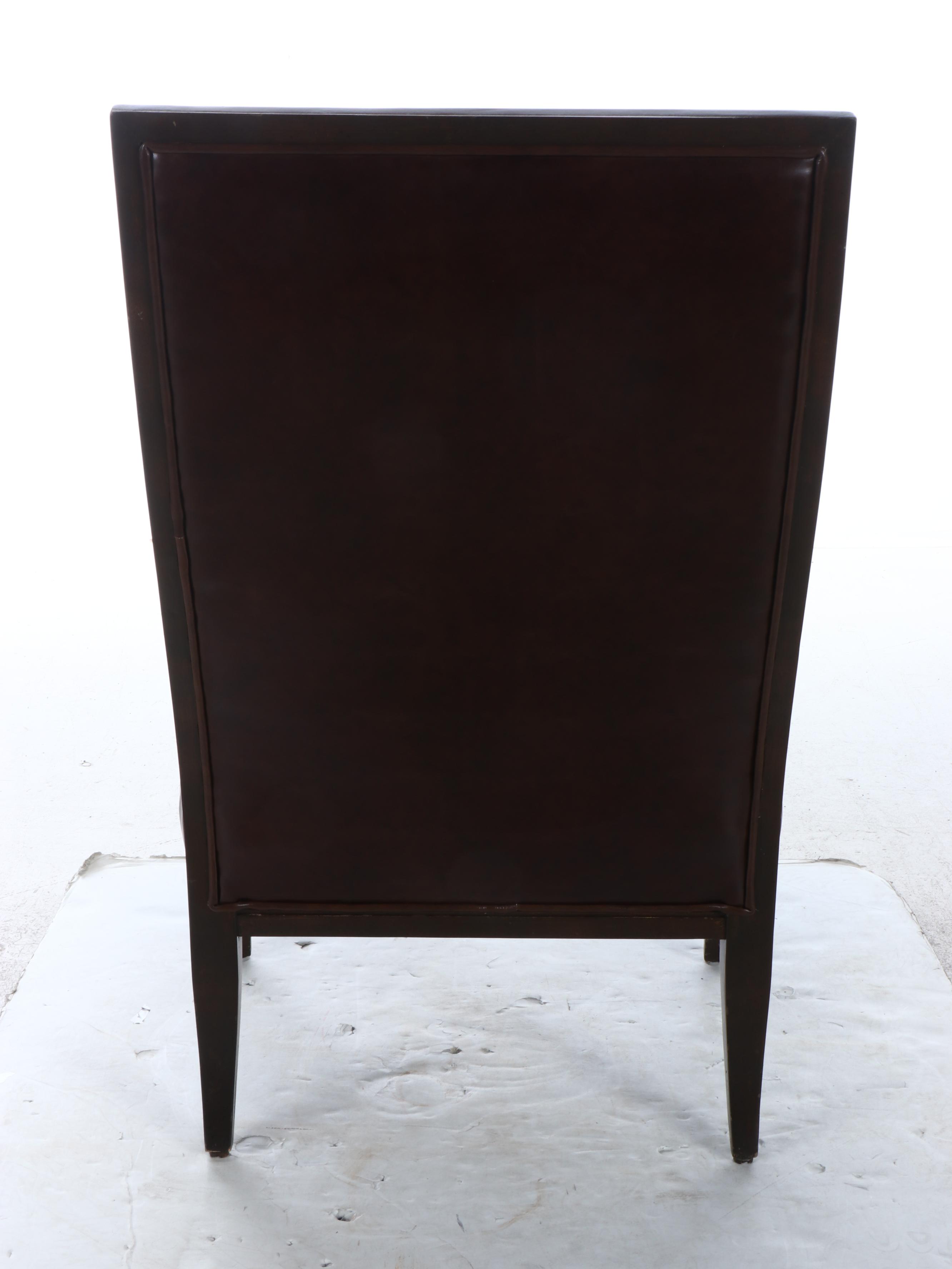 Jackson Carter Furniture Co. "Greenwich" Mahogany and Leather Armchair