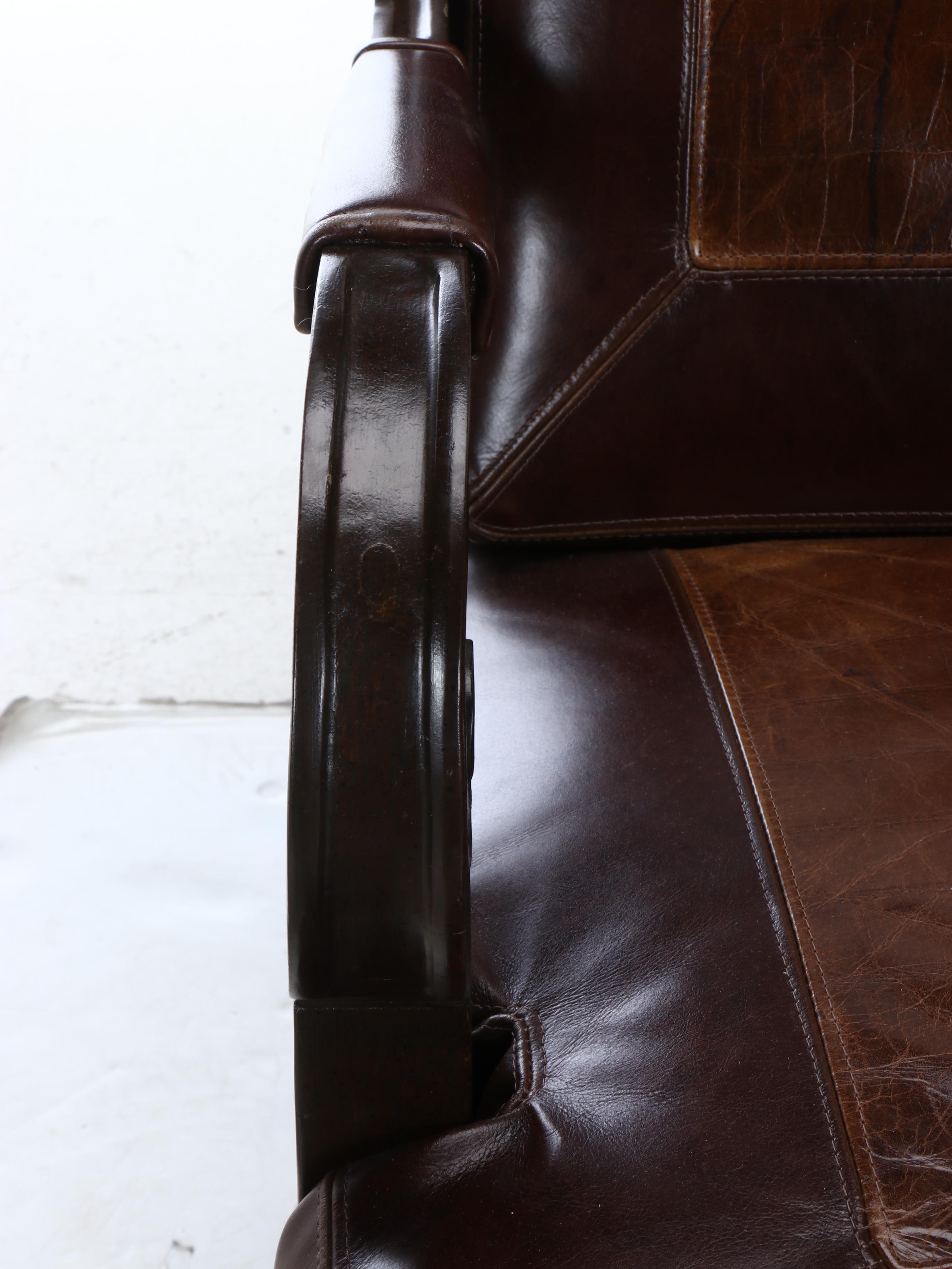 Jackson Carter Furniture Co. "Greenwich" Mahogany and Leather Armchair