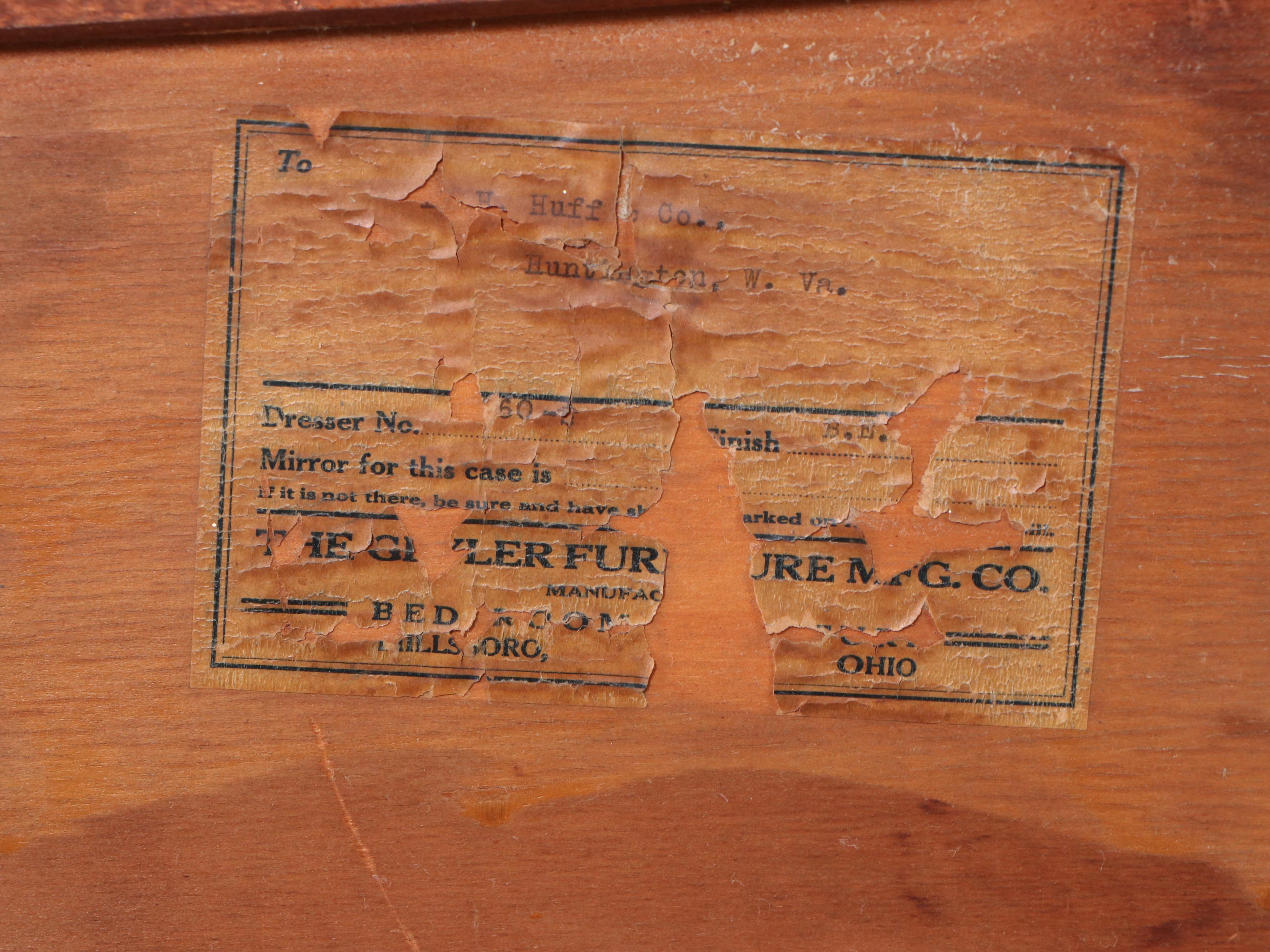 The Geyler Furniture Co. Birdseye Maple Dresser, Early 20th Century