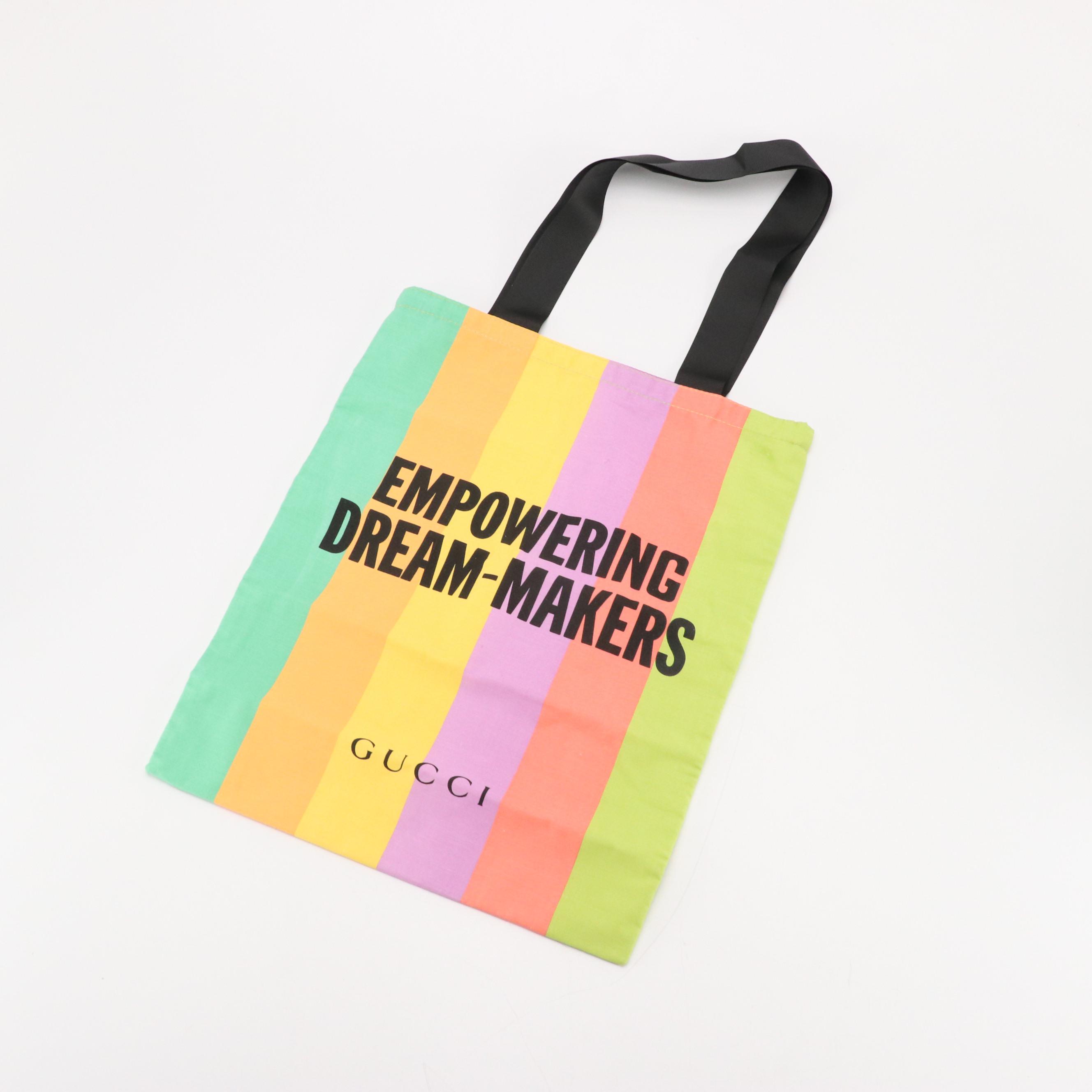 Gucci Empowering Dream-Makers Promotional Tote, Note Pad, Pen and Lanyard