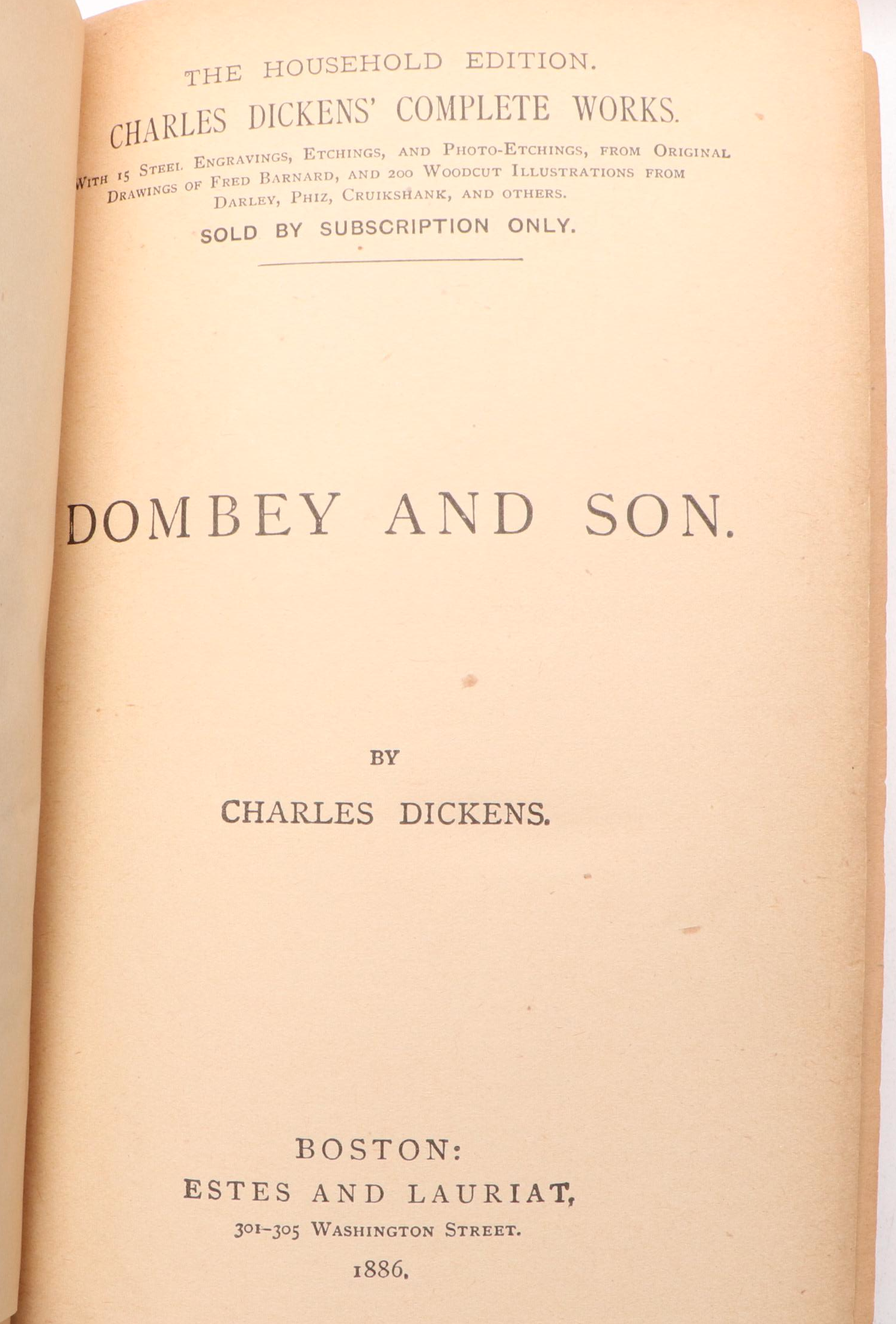 Household Edition "Dombey and Son" by Charles Dickens and More Books