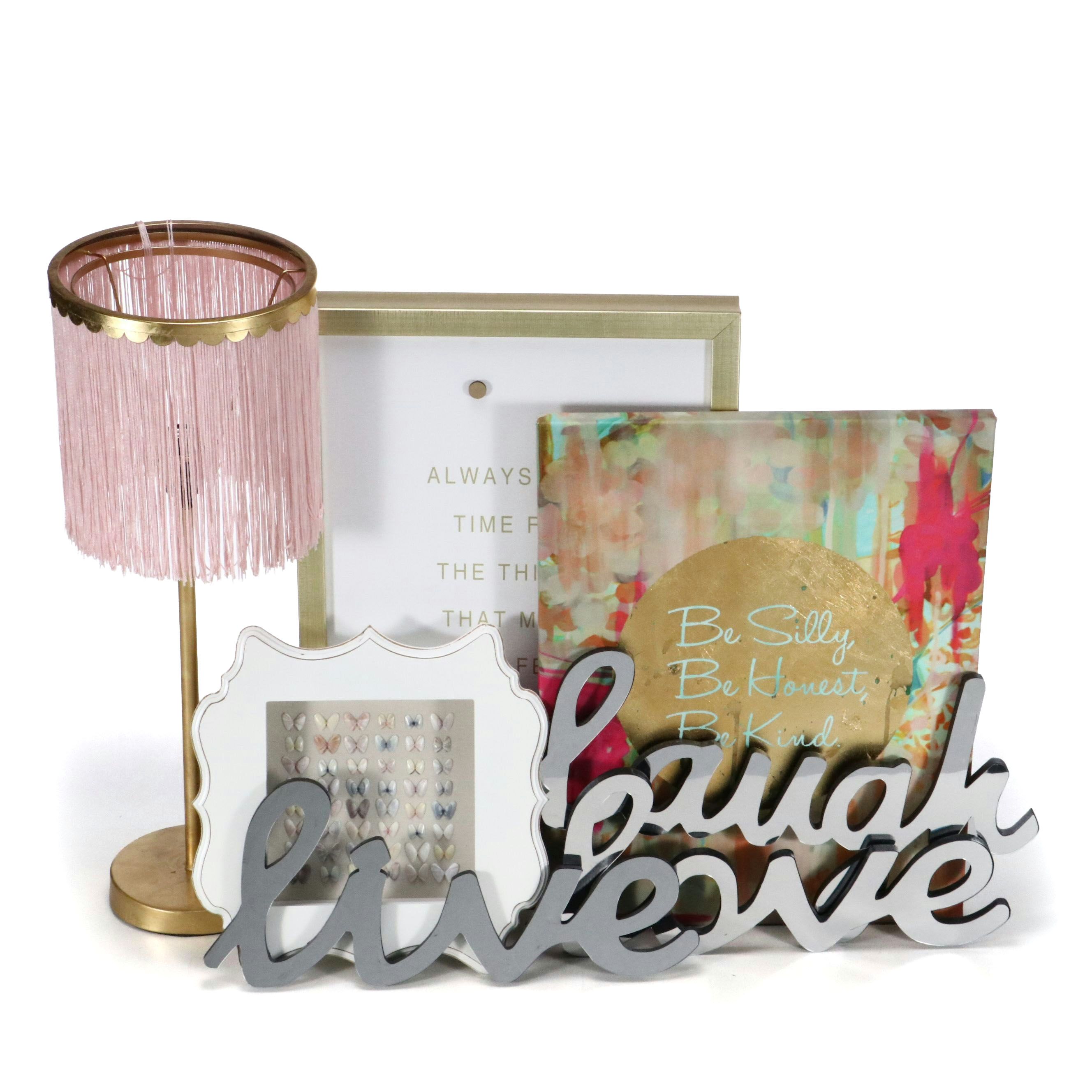 Fringe Table Lamp, "Live Laugh Love" Wall Art, and More Wall Décor