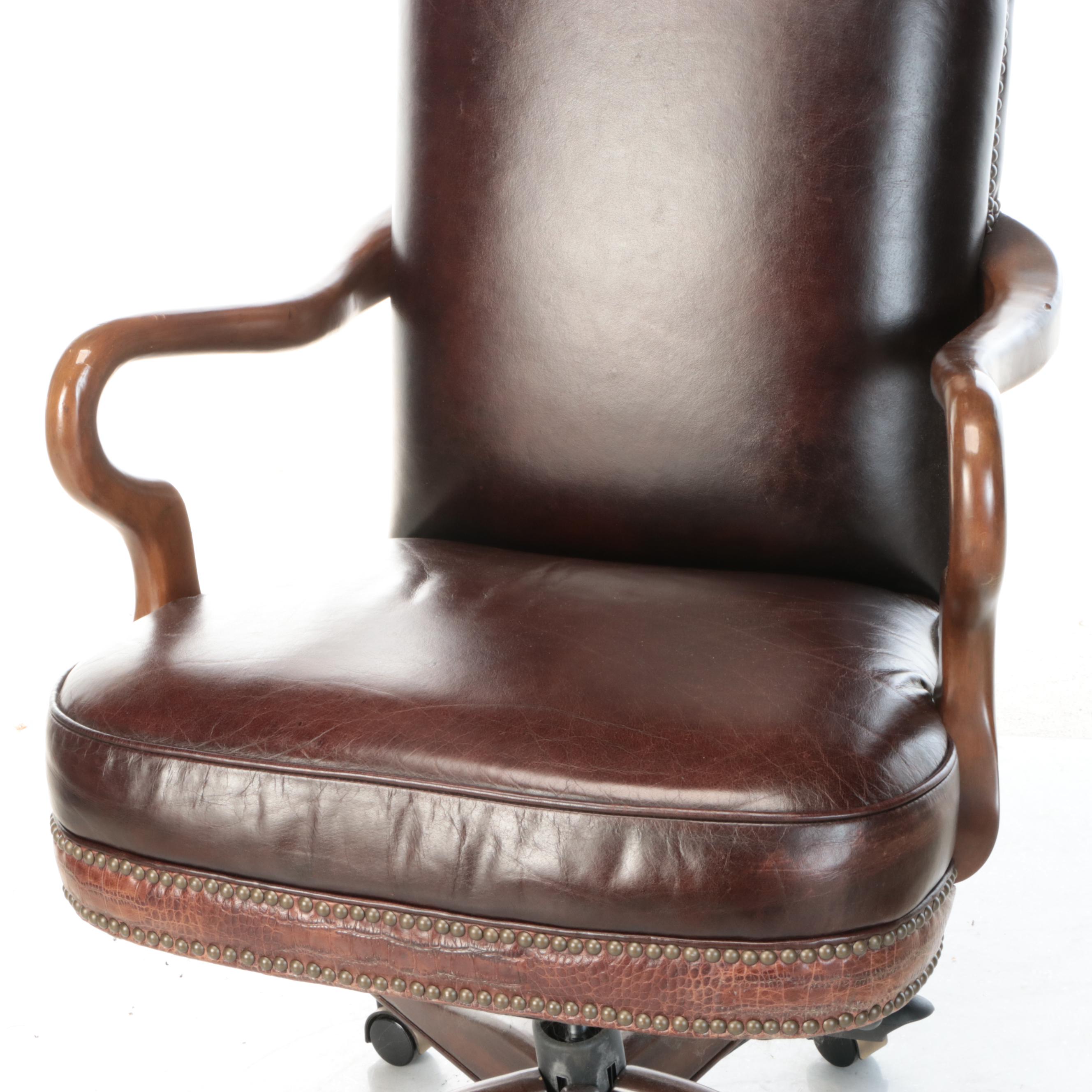 Leather Swivel Desk Chair