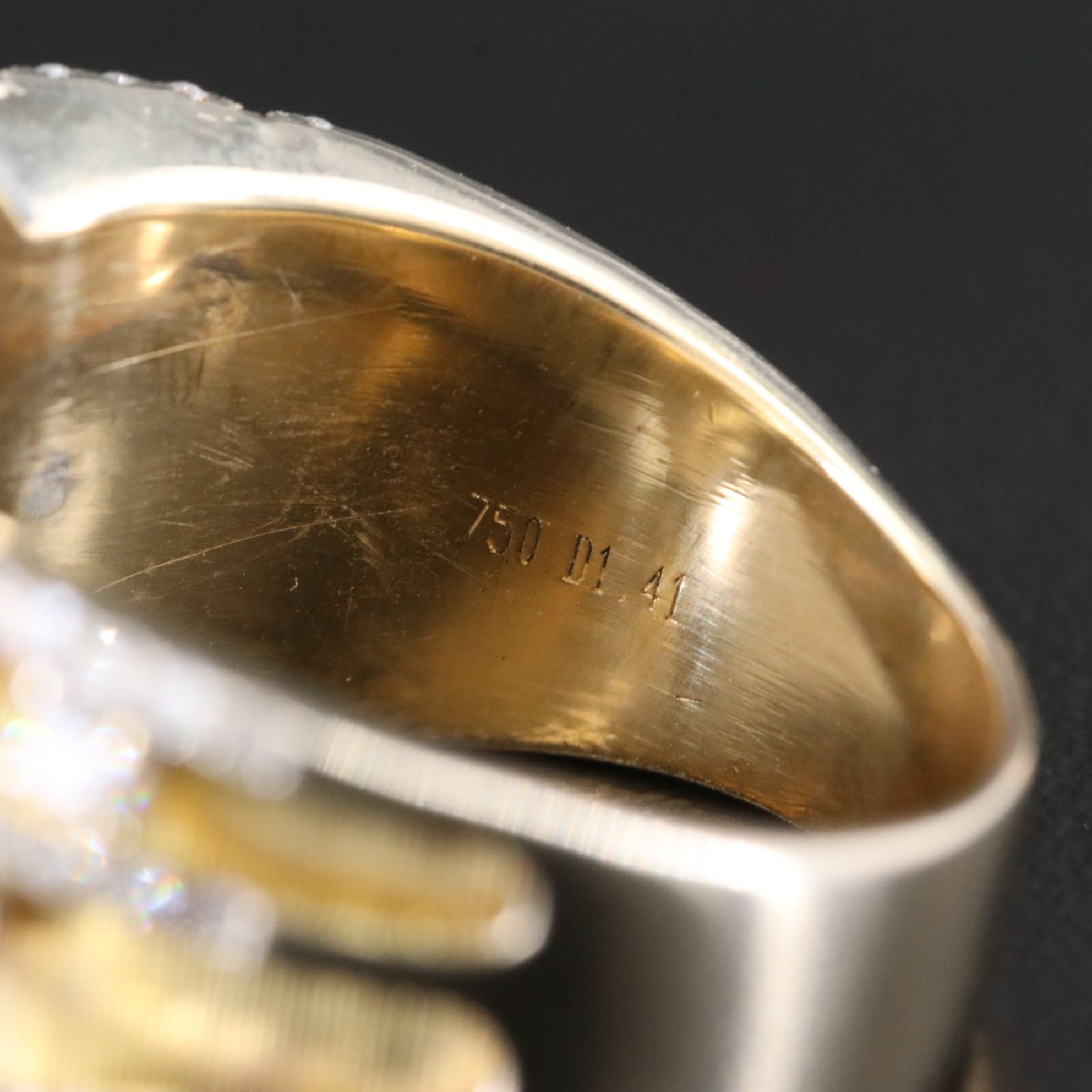 18K 6.27 CTW Diamond Ring with 14K Accent, IGI Report and Lab Grown Center