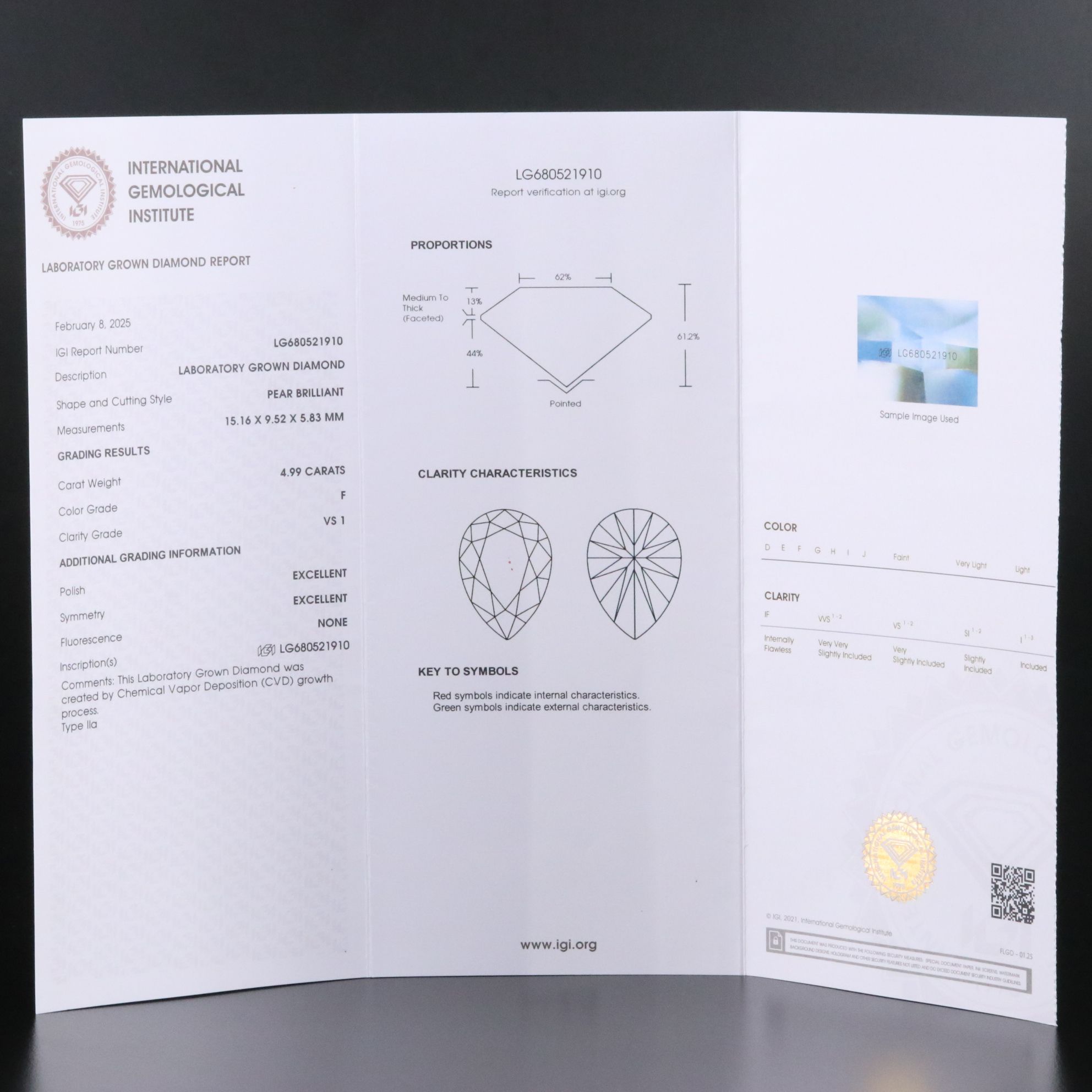 18K 6.27 CTW Diamond Ring with 14K Accent, IGI Report and Lab Grown Center