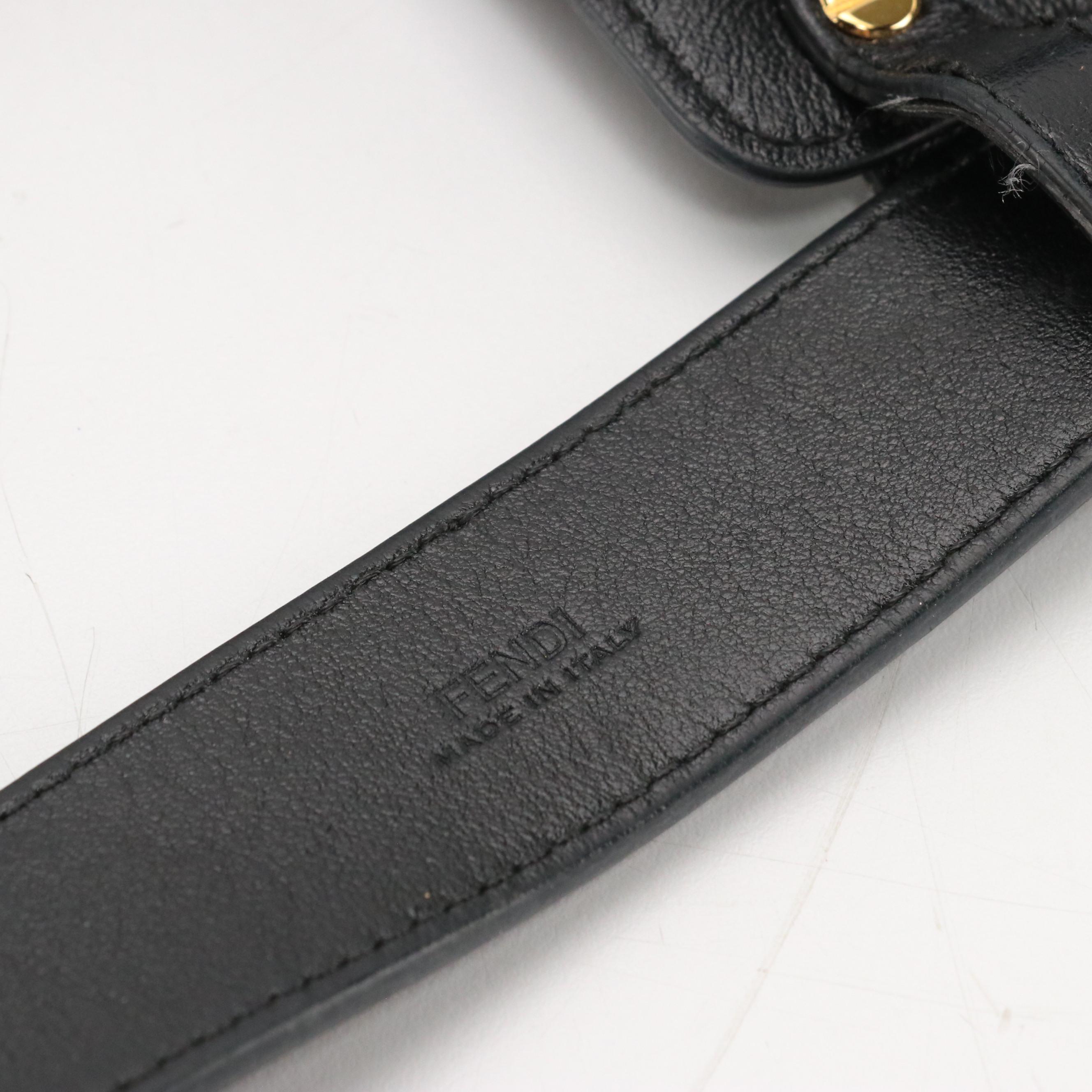 Fendi Employee Double Pocket Belt in Black Leather