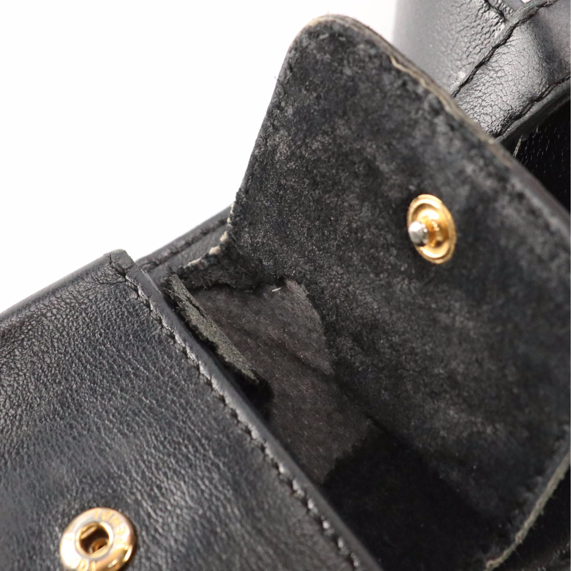 Fendi Employee Double Pocket Belt in Black Leather