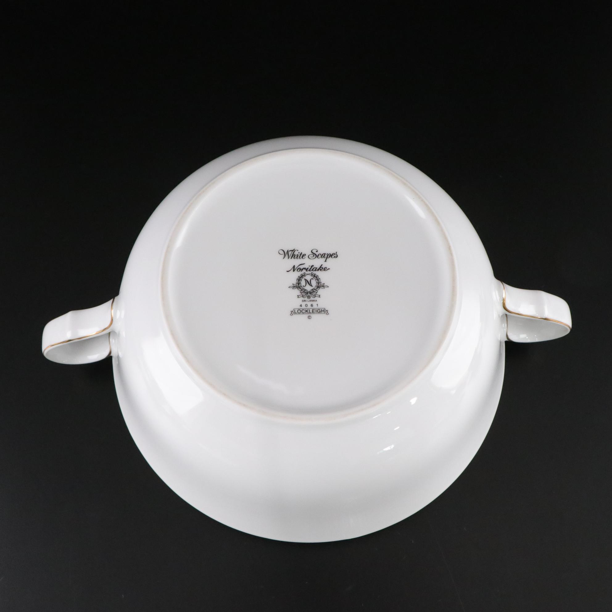 Noritake "Lockleigh" Gilt Trim Dinnerware Set for Six with Serveware