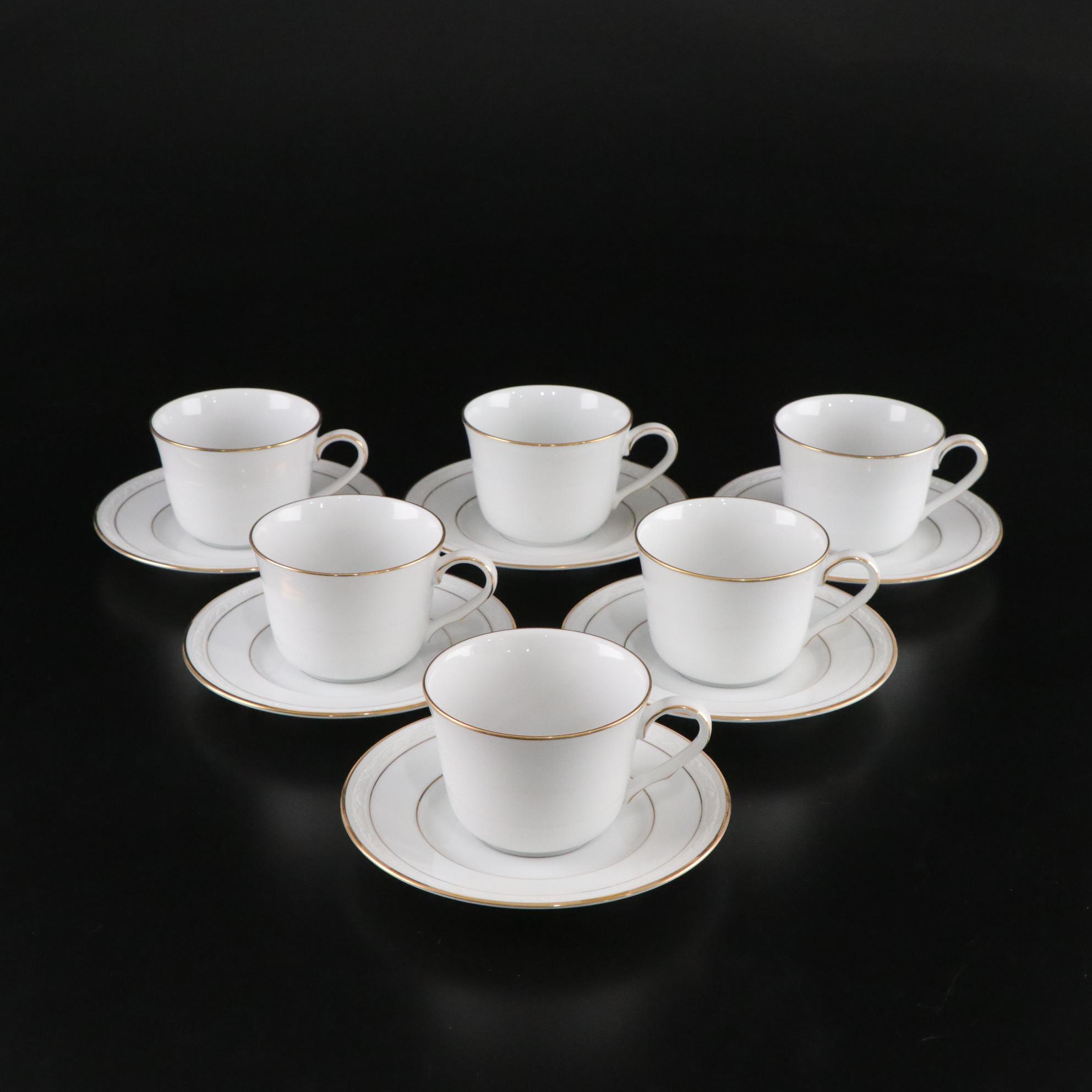 Noritake "Lockleigh" Gilt Trim Dinnerware Set for Six with Serveware