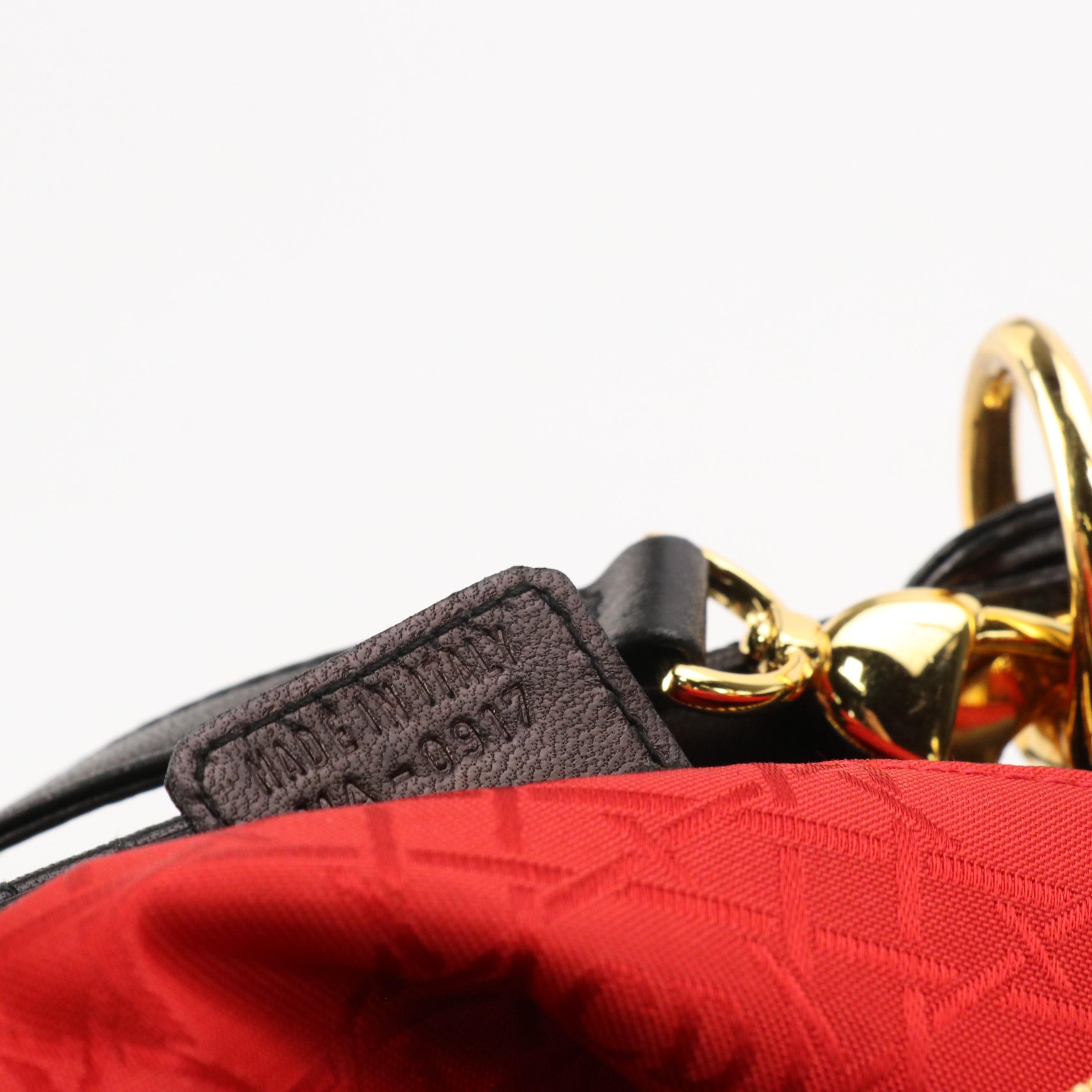 Christian Dior Lady Dior Two-Way Bag in Black Cannage Quilted Calfskin Leather