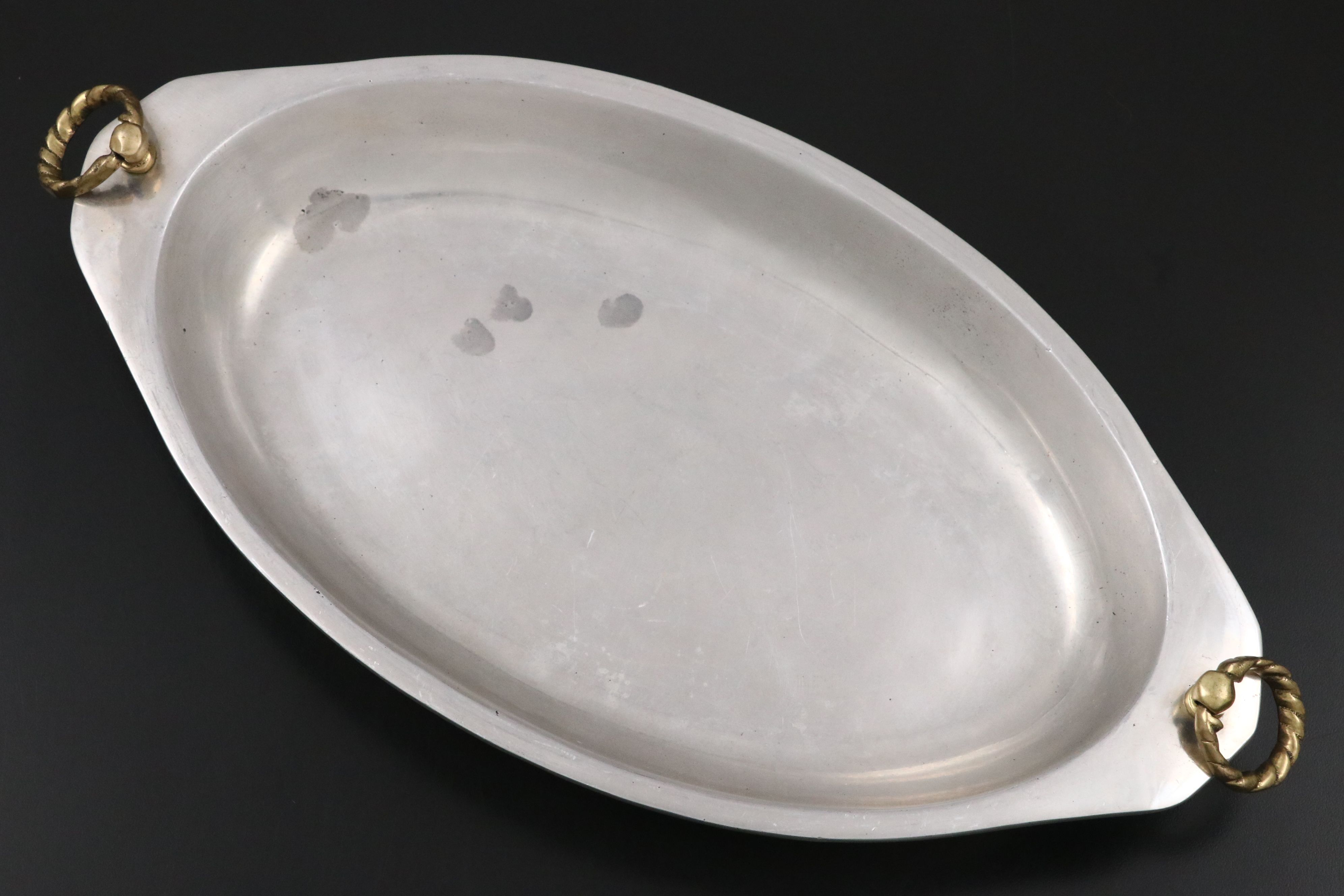 Modern Style Sectioned Metal Serving Bowls, Stone Cutting Board and Serving Dish