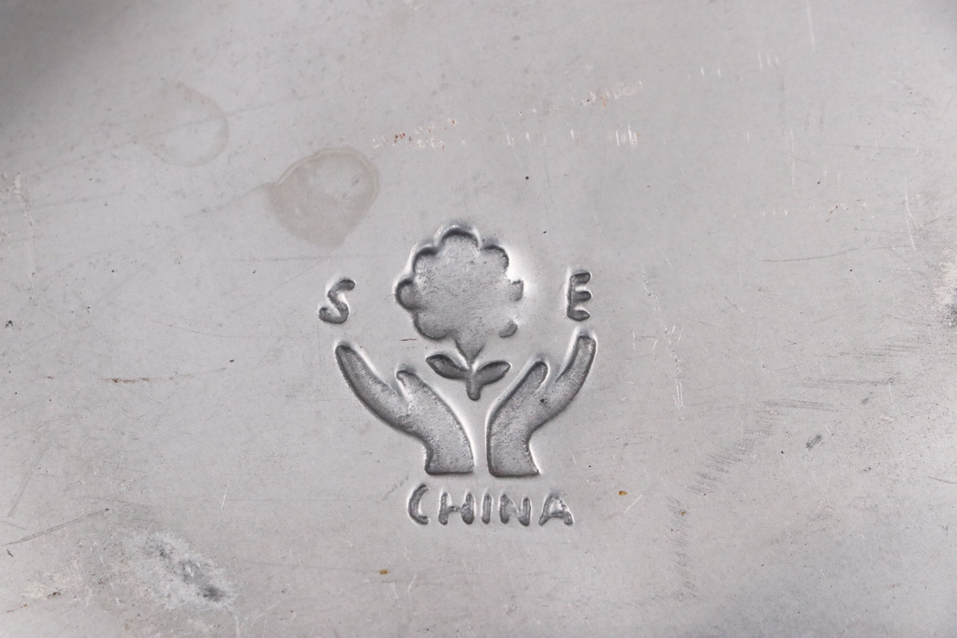 Modern Style Sectioned Metal Serving Bowls, Stone Cutting Board and Serving Dish