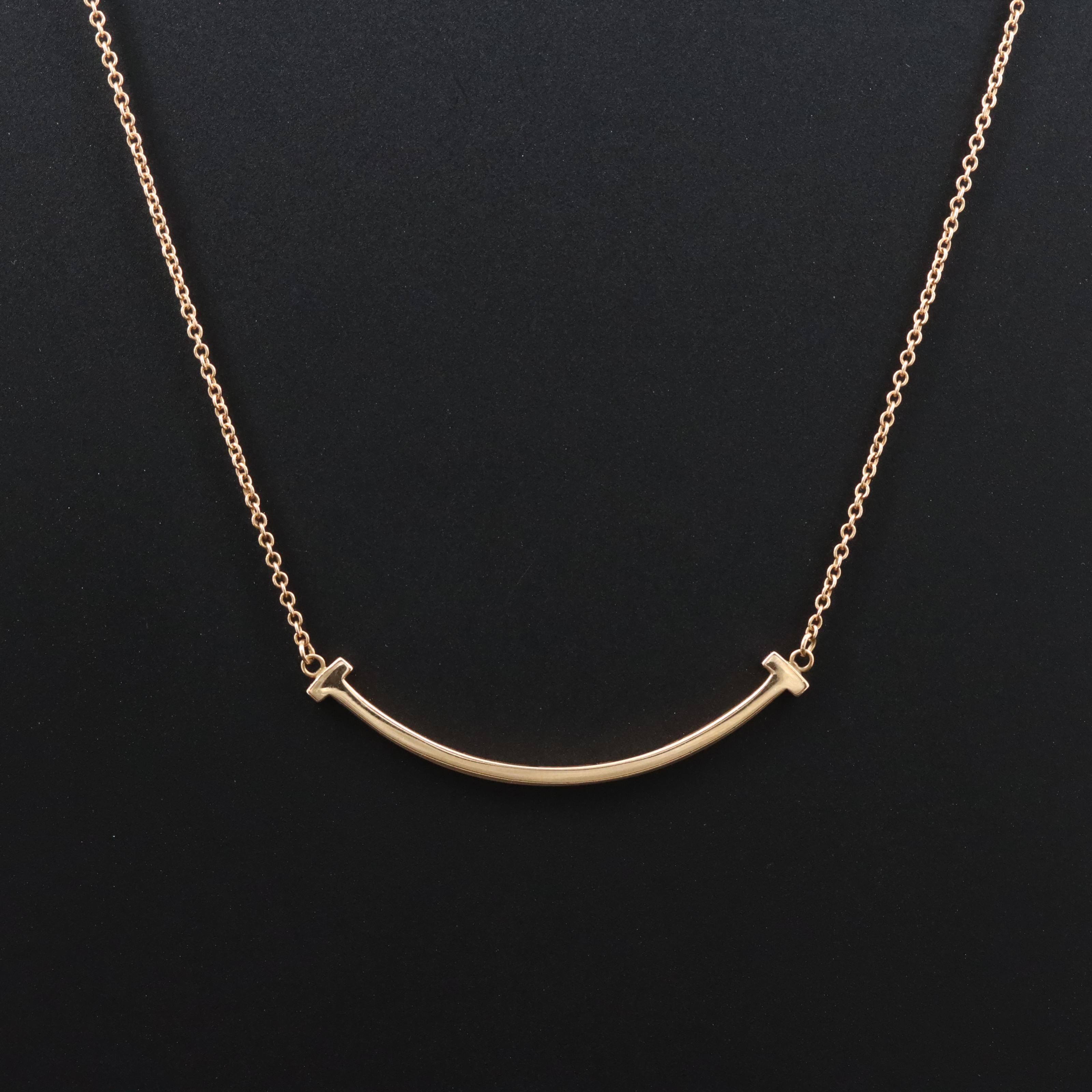 Tiffany & Co. T Smile 18K Rose Gold Necklace