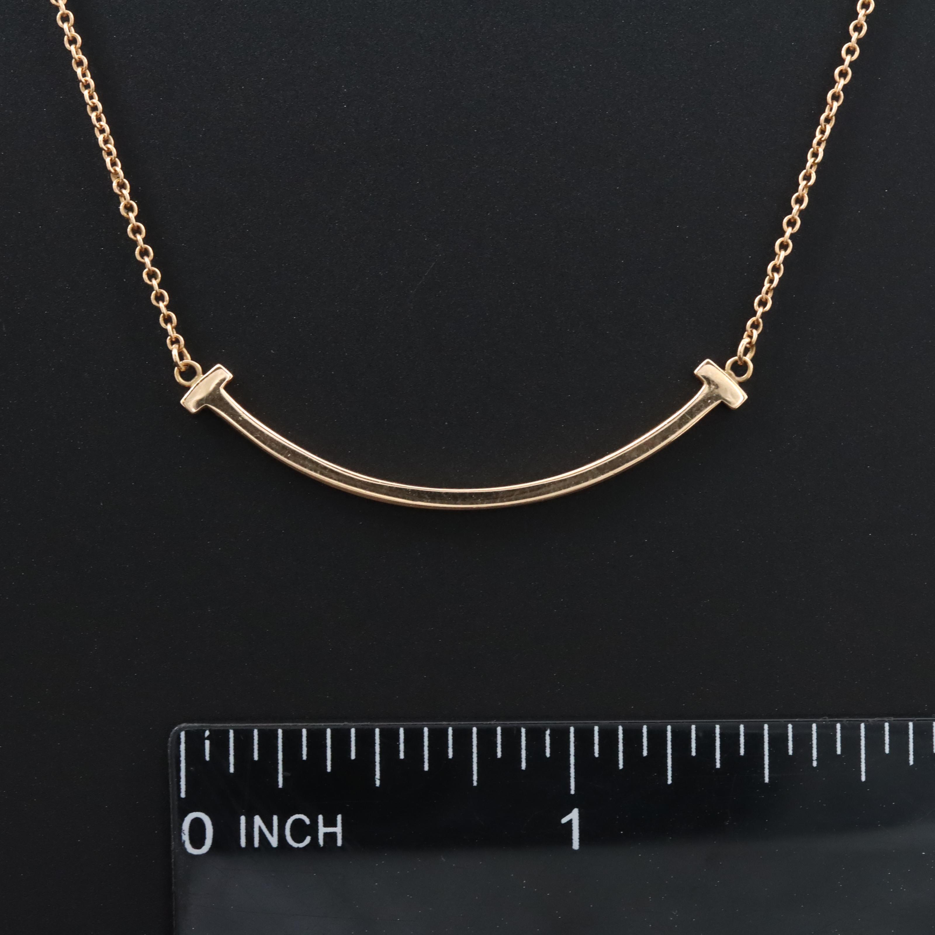 Tiffany & Co. T Smile 18K Rose Gold Necklace