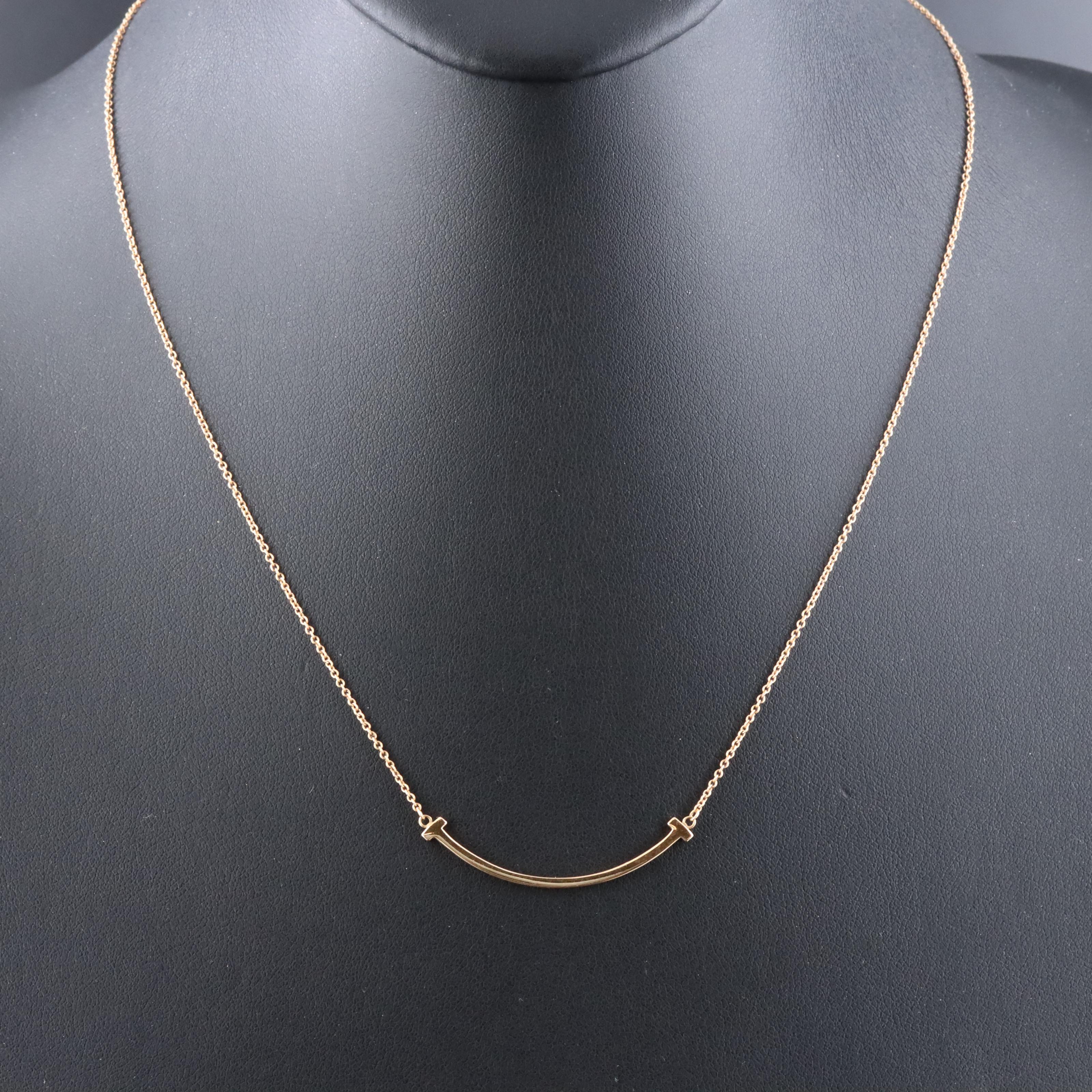 Tiffany & Co. T Smile 18K Rose Gold Necklace