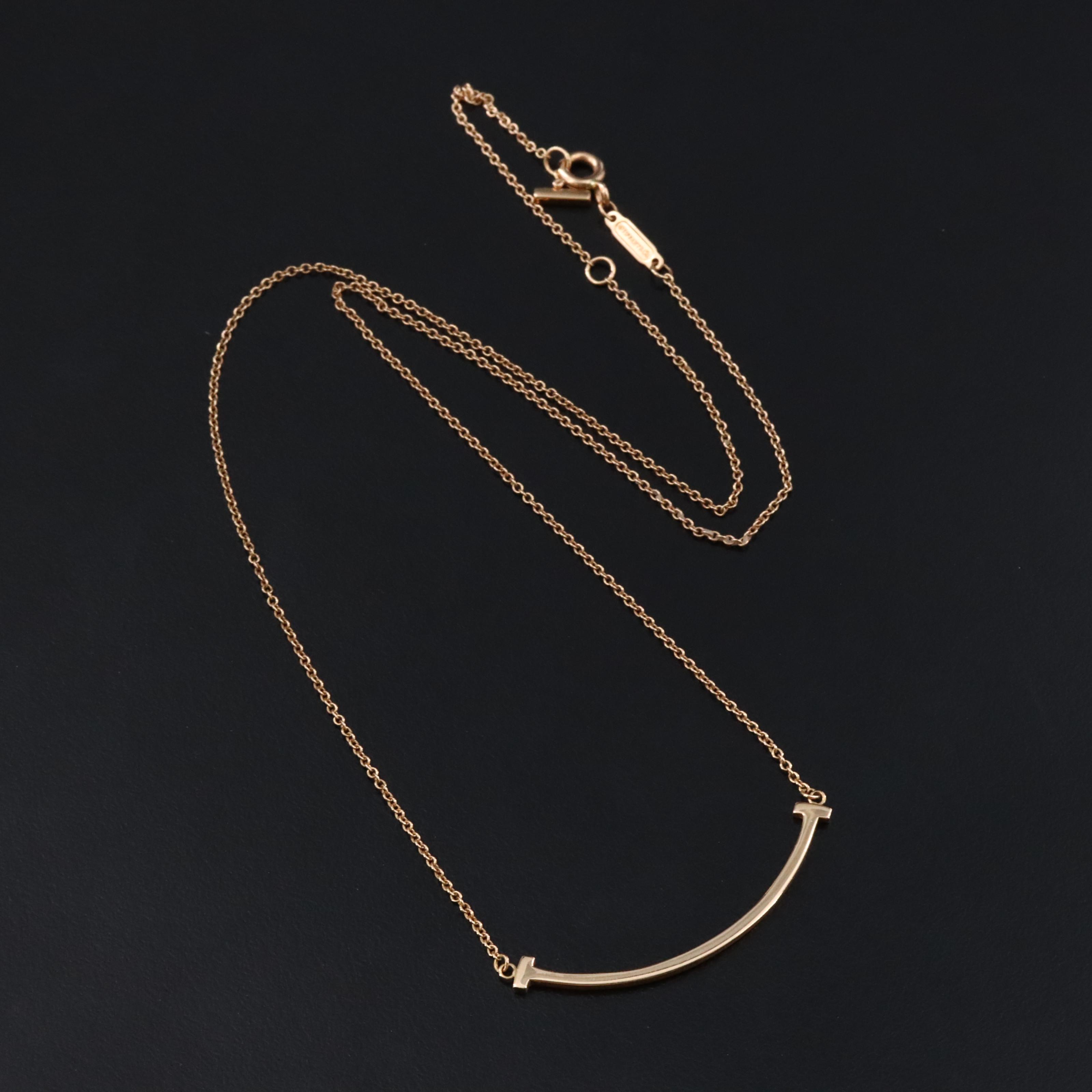 Tiffany & Co. T Smile 18K Rose Gold Necklace