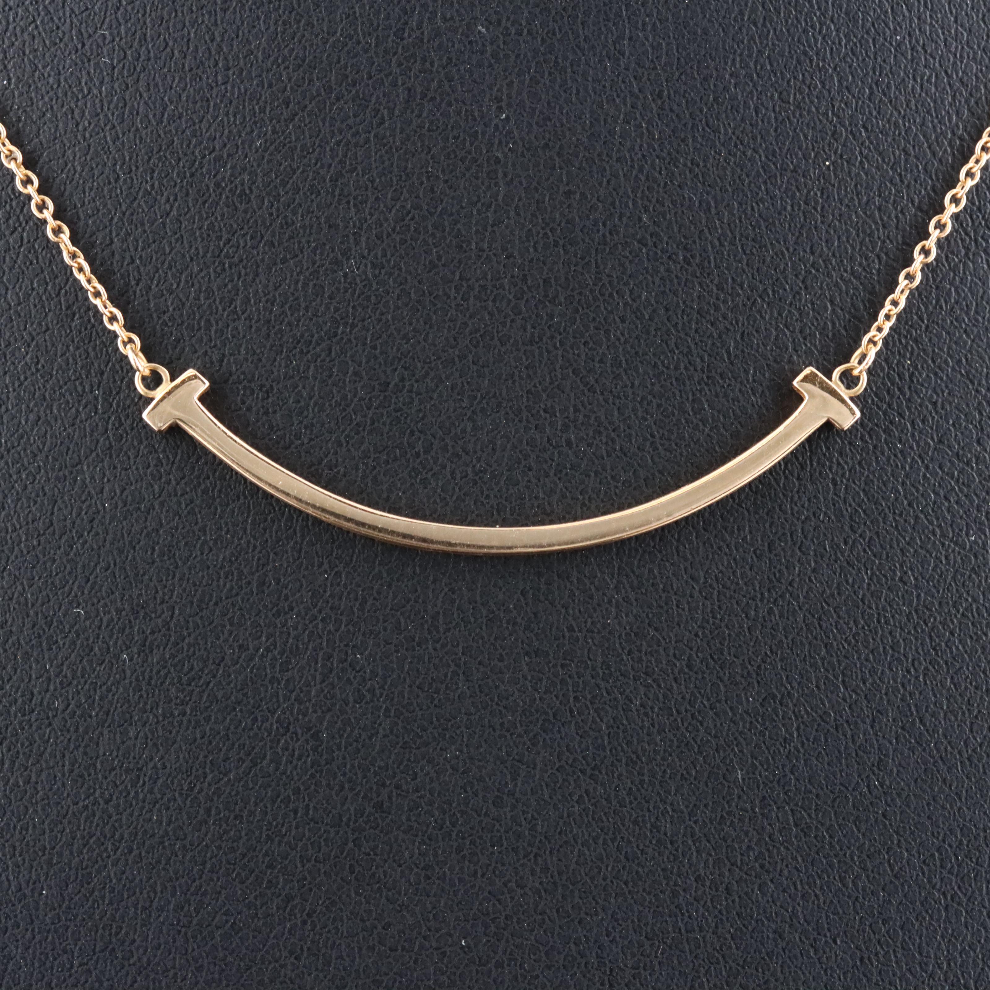 Tiffany & Co. T Smile 18K Rose Gold Necklace