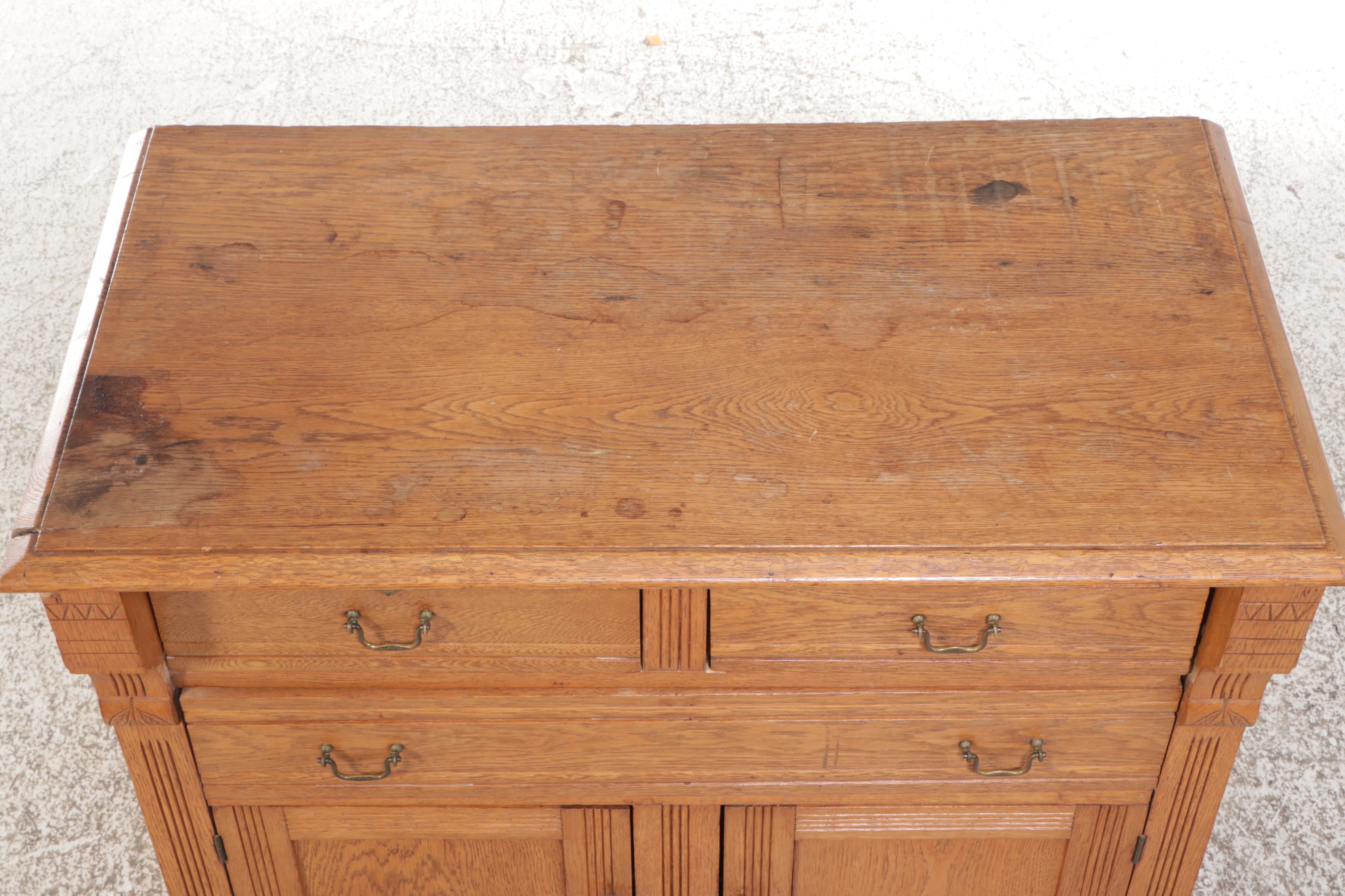 Victorian Oak Cabinet, Late 19th/ Early 20th Century