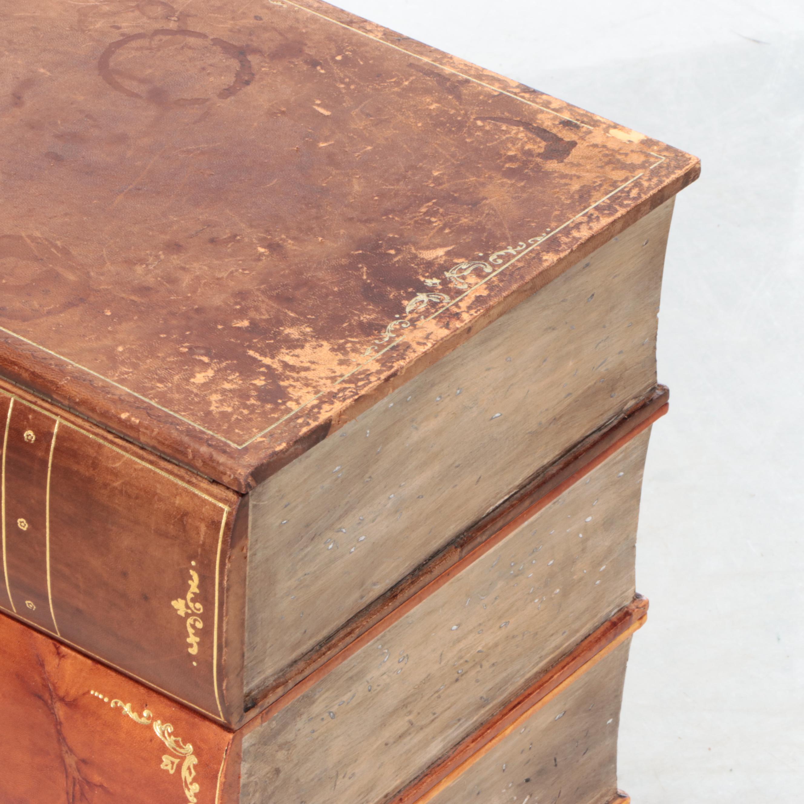 Oversize Stacked Books Wooden Side Table