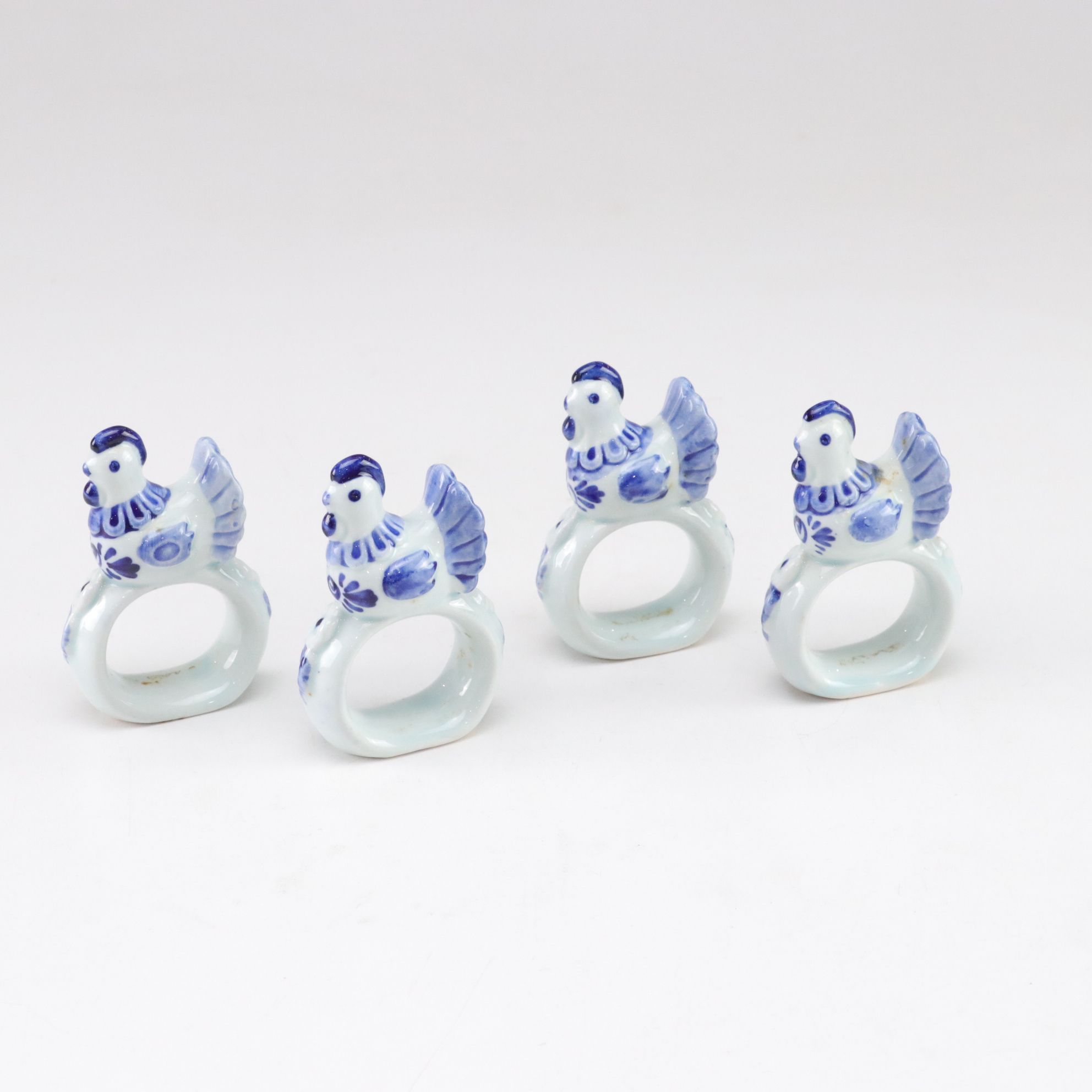 Delft Porcelain Wall Plates, Napkin Rings & Piggy Bank