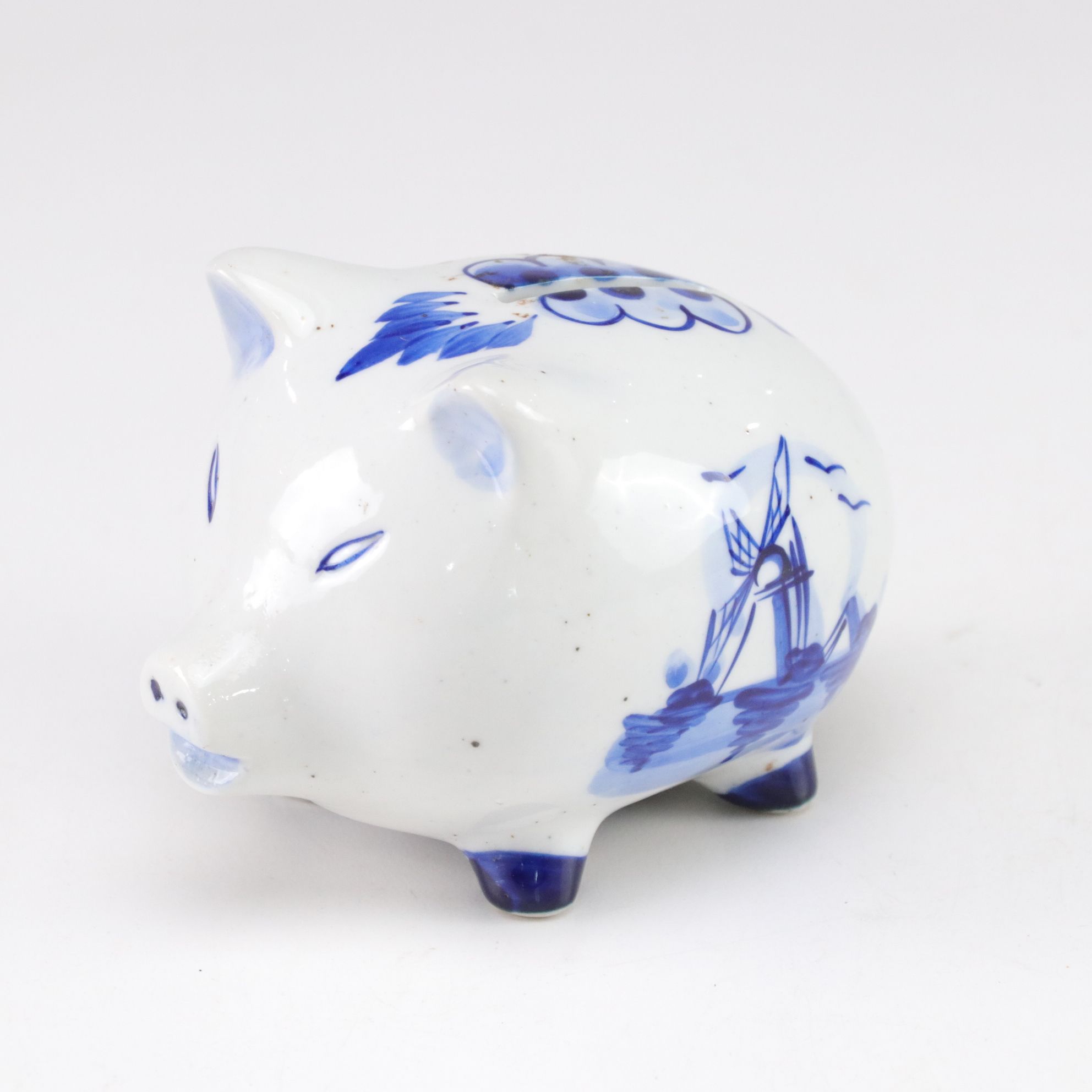Delft Porcelain Wall Plates, Napkin Rings & Piggy Bank