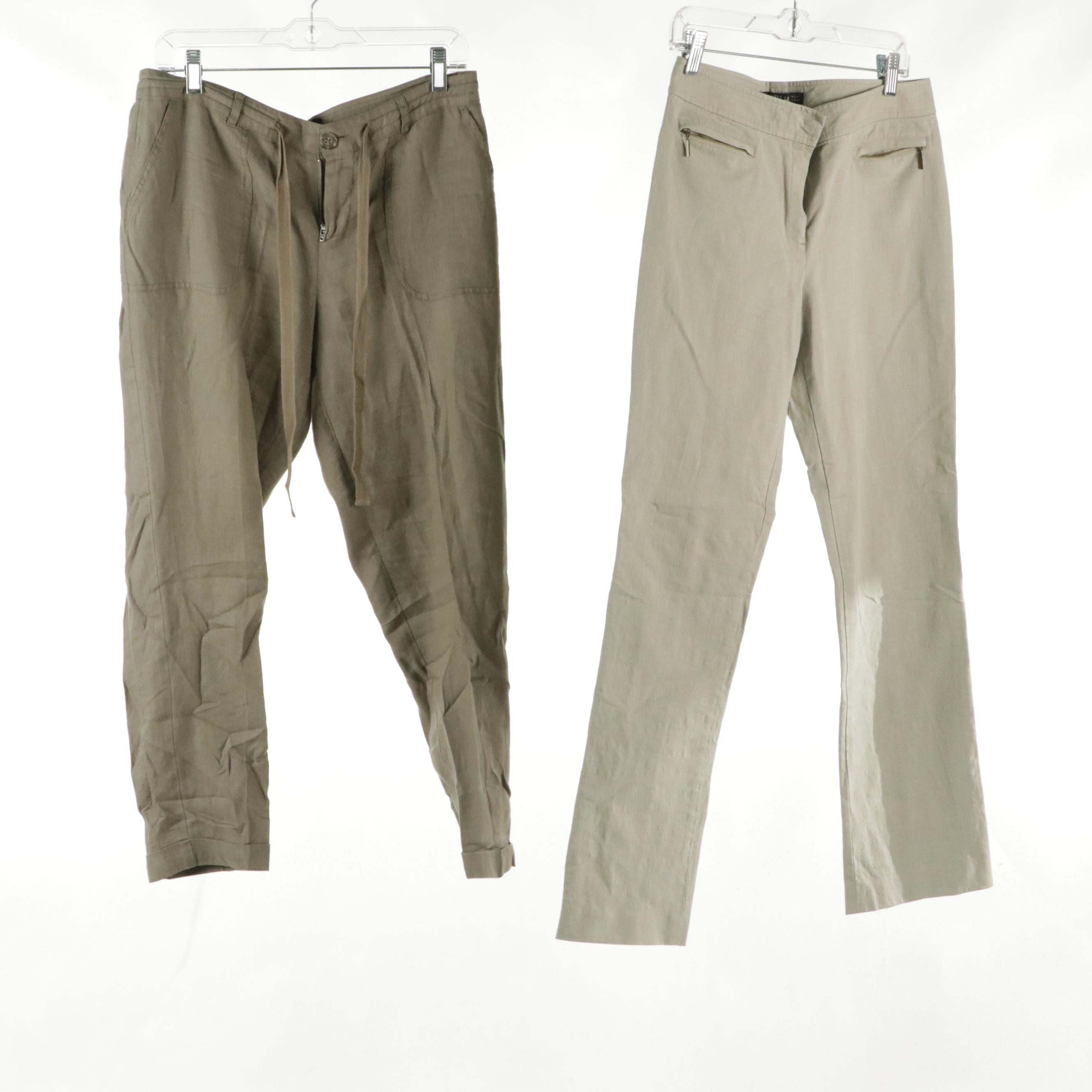 Kathryn Conover Quilted Satin Jacket, Barneys New York & Other Linen Pants, More